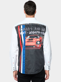CARPE DIEM LONG SLEEVE BUTTON DOWN SHIRT