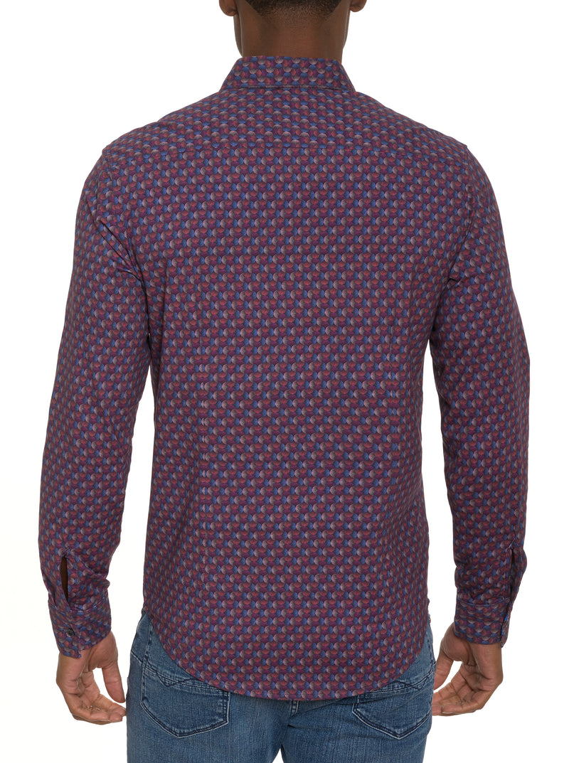 BARRONE LONG SLEEVE KNIT BUTTON DOWN SHIRT