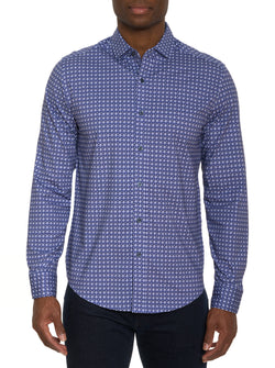 BERNARDI MOTION LONG SLEEVE KNIT BUTTON DOWN SHIRT