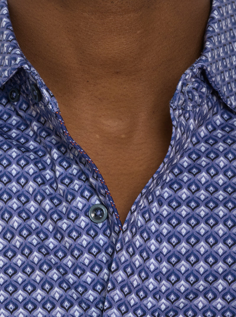 BERNARDI MOTION LONG SLEEVE KNIT BUTTON DOWN SHIRT