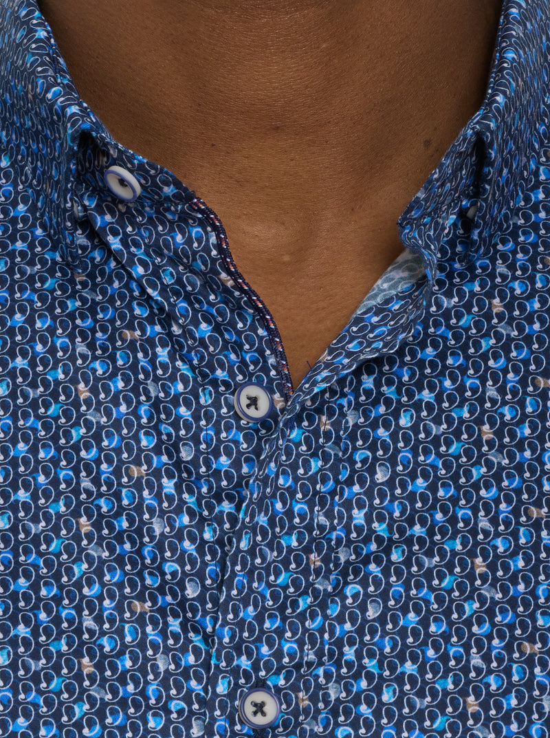 BERRADA SHORT SLEEVE BUTTON DOWN SHIRT