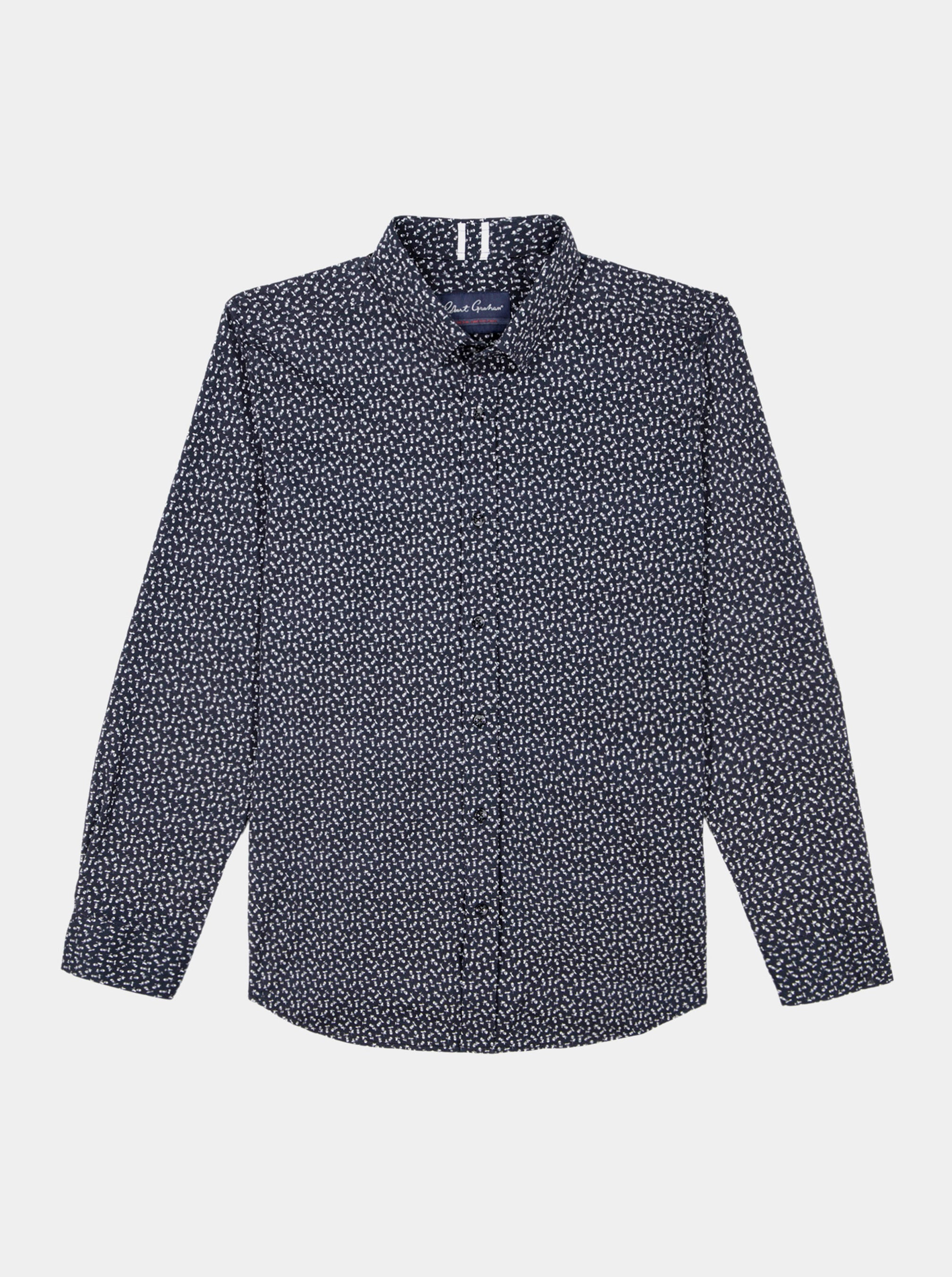 CROSSBONES LONG SLEEVE BUTTON DOWN SHIRT