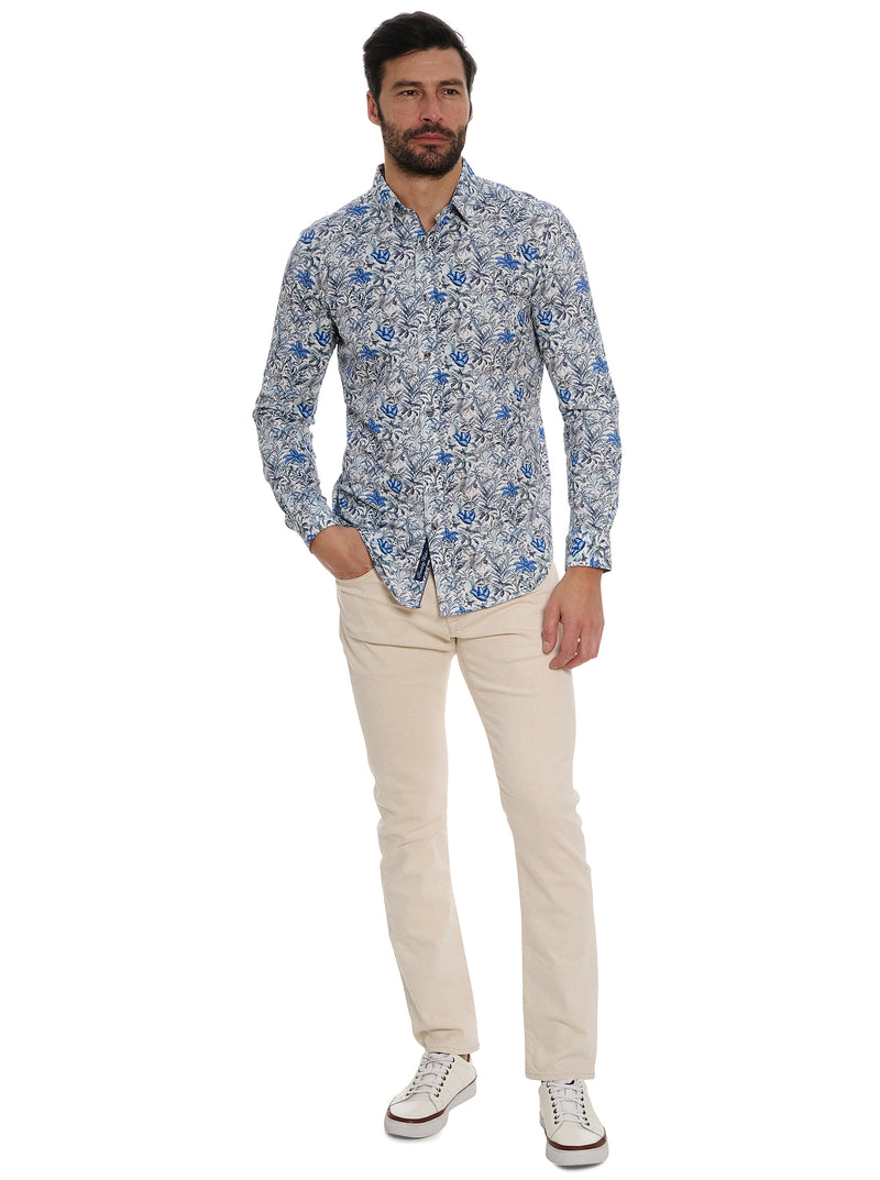 LEIF LONG SLEEVE BUTTON DOWN KNIT SHIRT