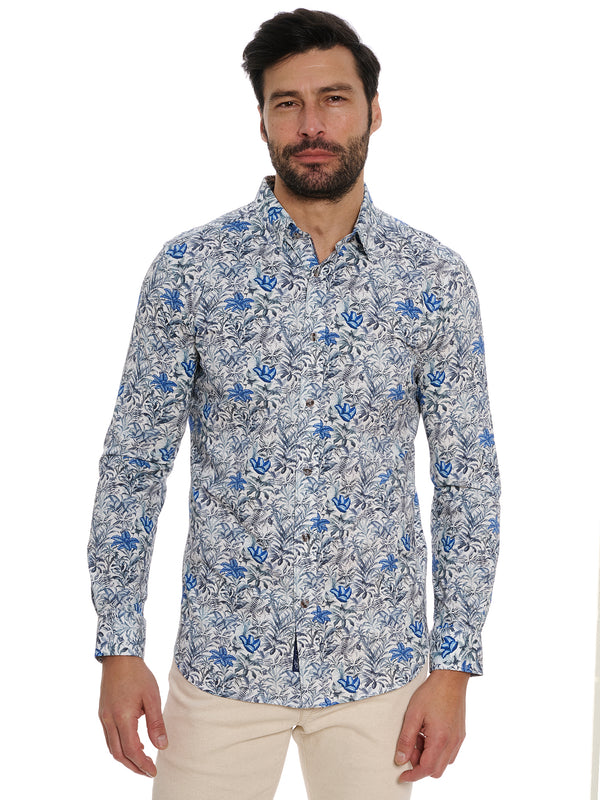 LEIF LONG SLEEVE BUTTON DOWN KNIT SHIRT