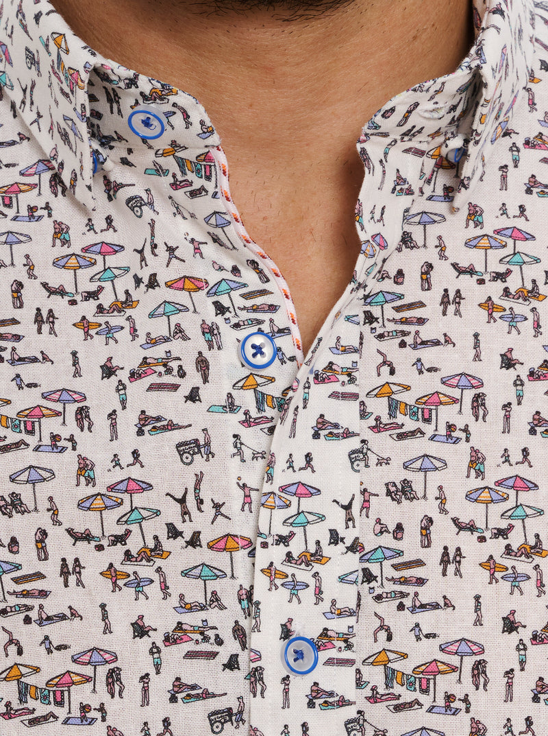 BEACH BOUND SHORT SLEEVE BUTTON DOWN SHIRT