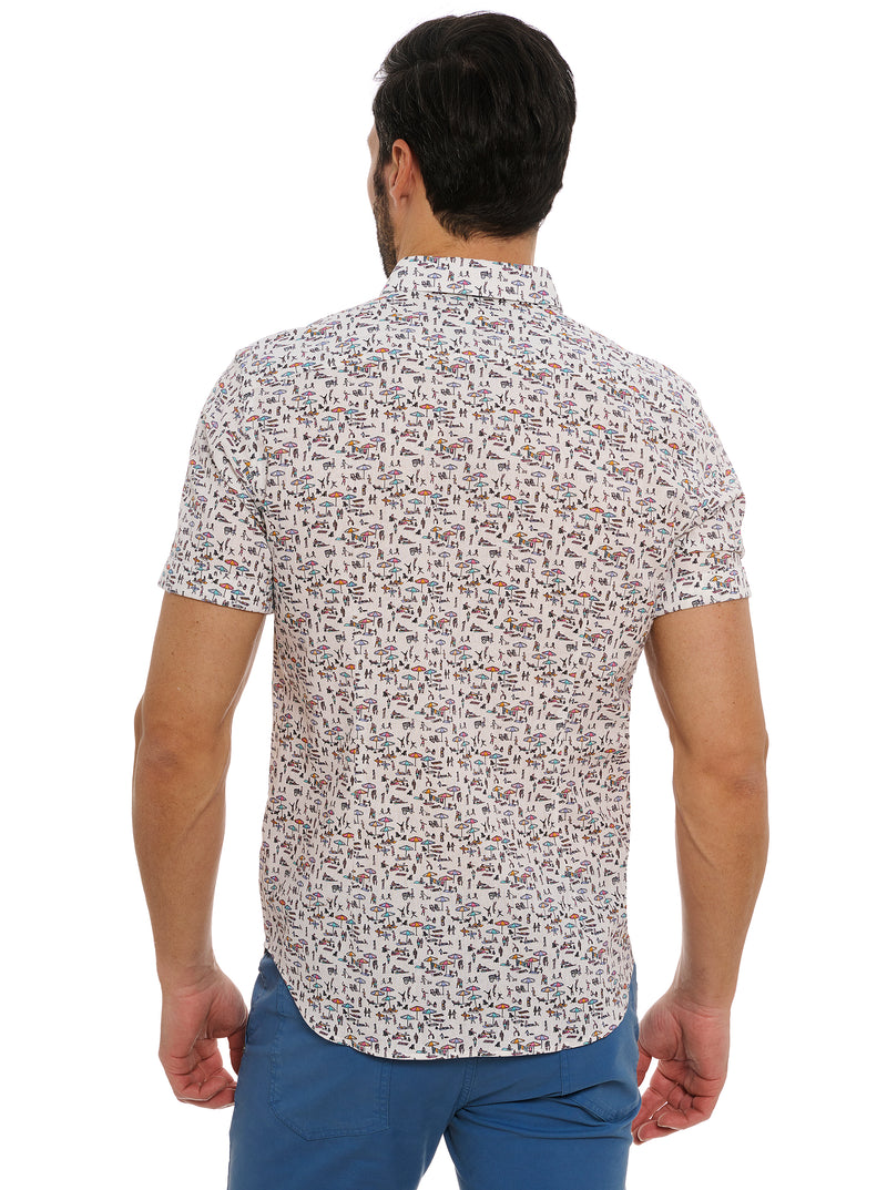BEACH BOUND SHORT SLEEVE BUTTON DOWN SHIRT