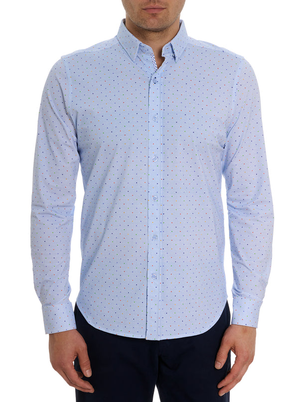 REN MOTION LONG SLEEVE BUTTON DOWN KNIT SHIRT