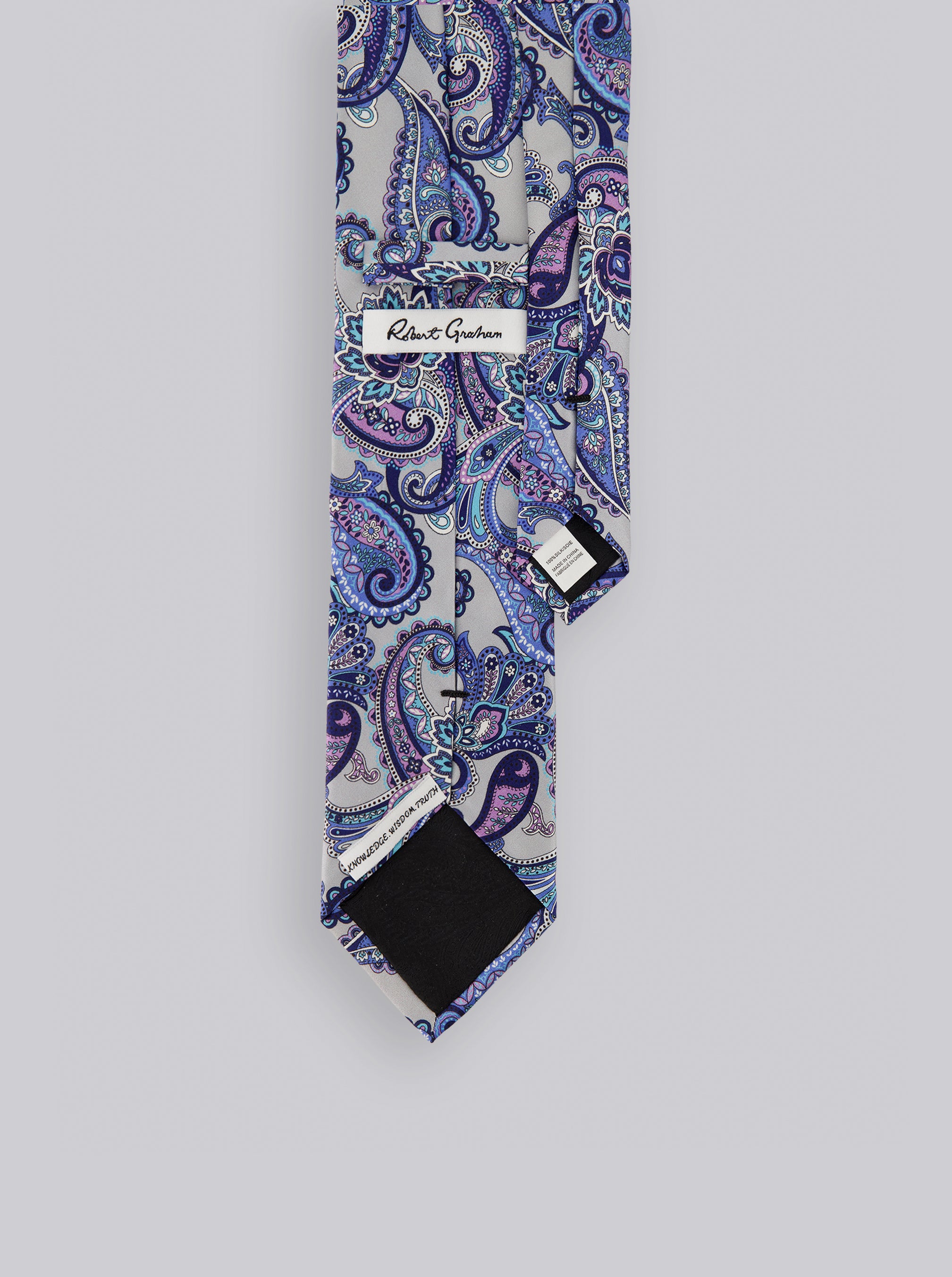 GREY PAISLEY TIE