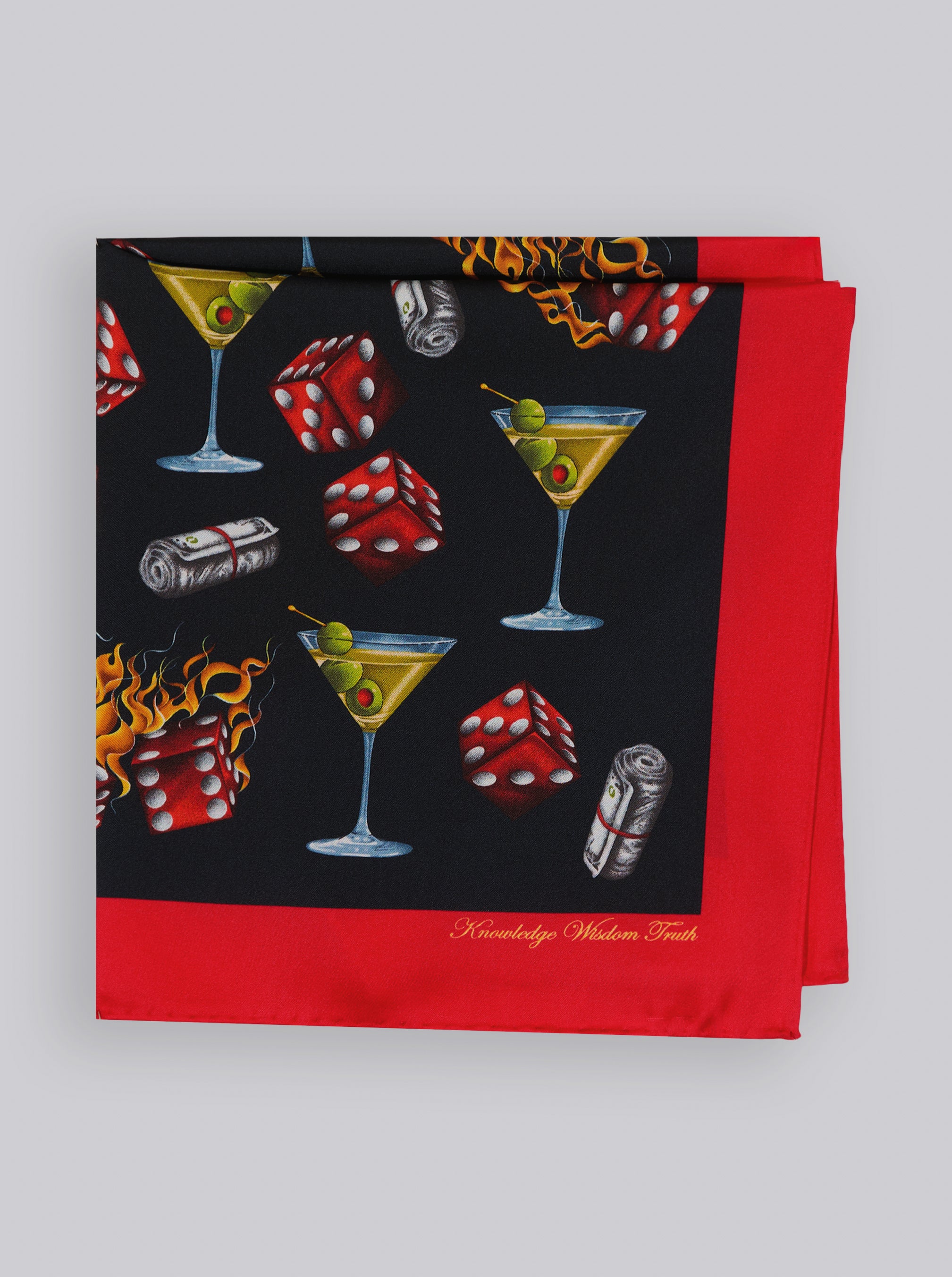 MARTINI & DICE POCKET SQUARE