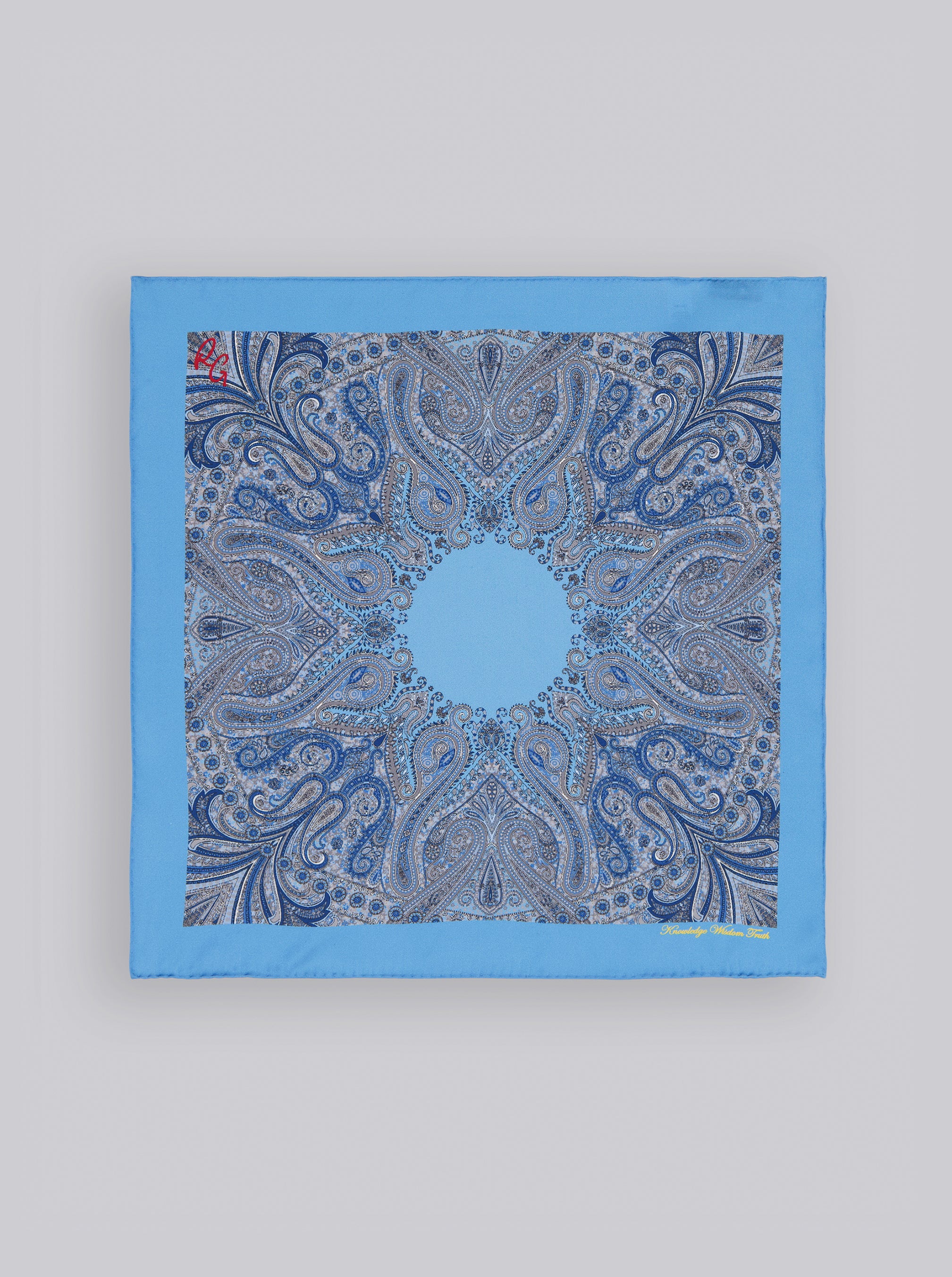BLUE PAISLEY POCKET SQUARE
