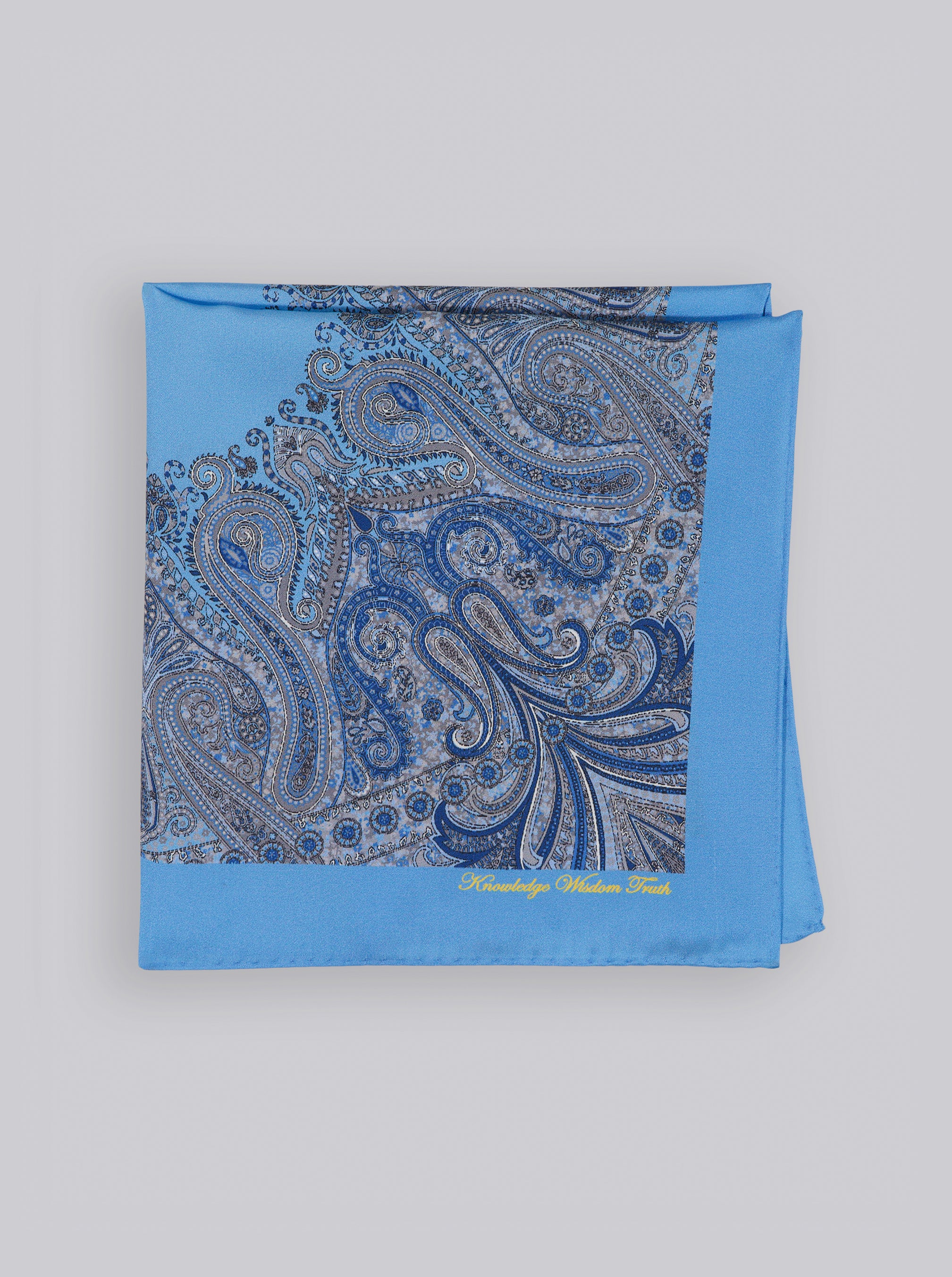 BLUE PAISLEY POCKET SQUARE