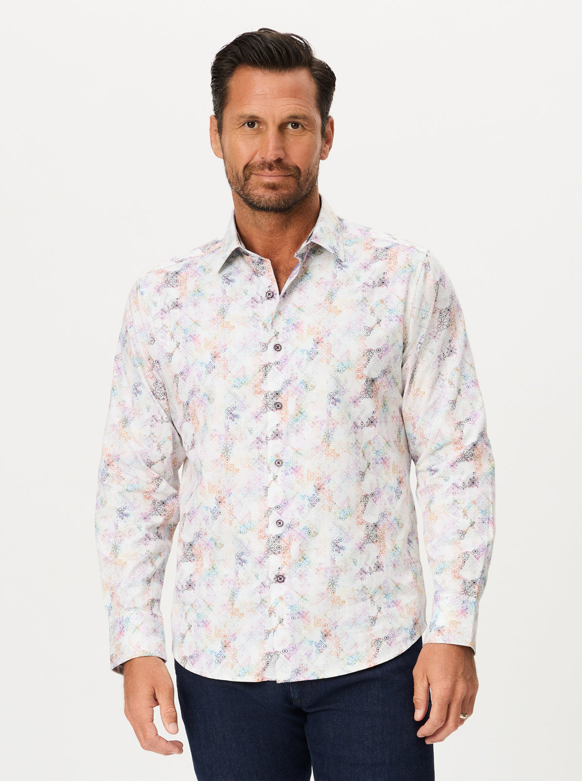 AXEDALE LONG SLEEVE BUTTON DOWN SHIRT