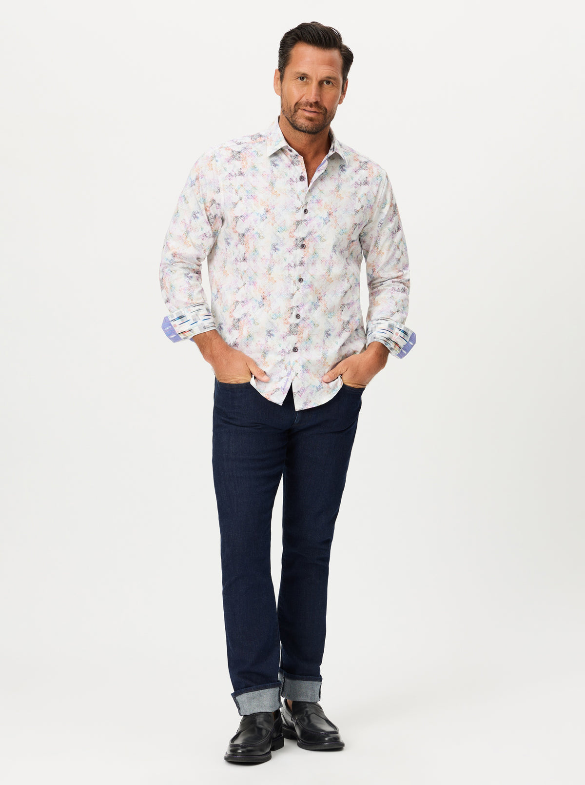AXEDALE LONG SLEEVE BUTTON DOWN SHIRT