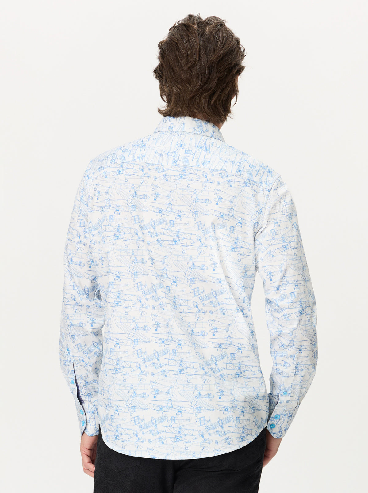 AVIATOR LONG SLEEVE BUTTON DOWN SHIRT
