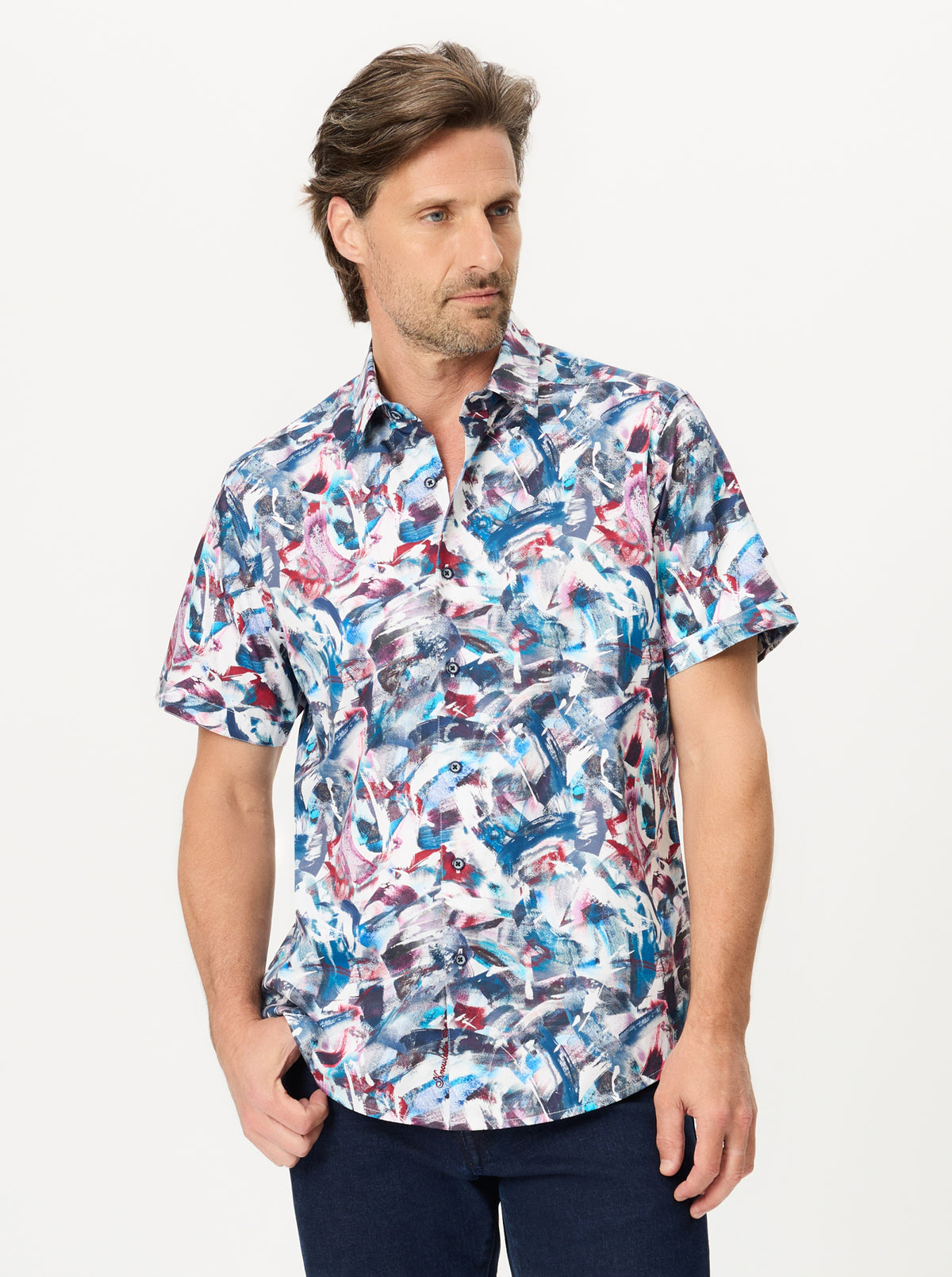 ROSTRON SHORT SLEEVE BUTTON DOWN SHIRT