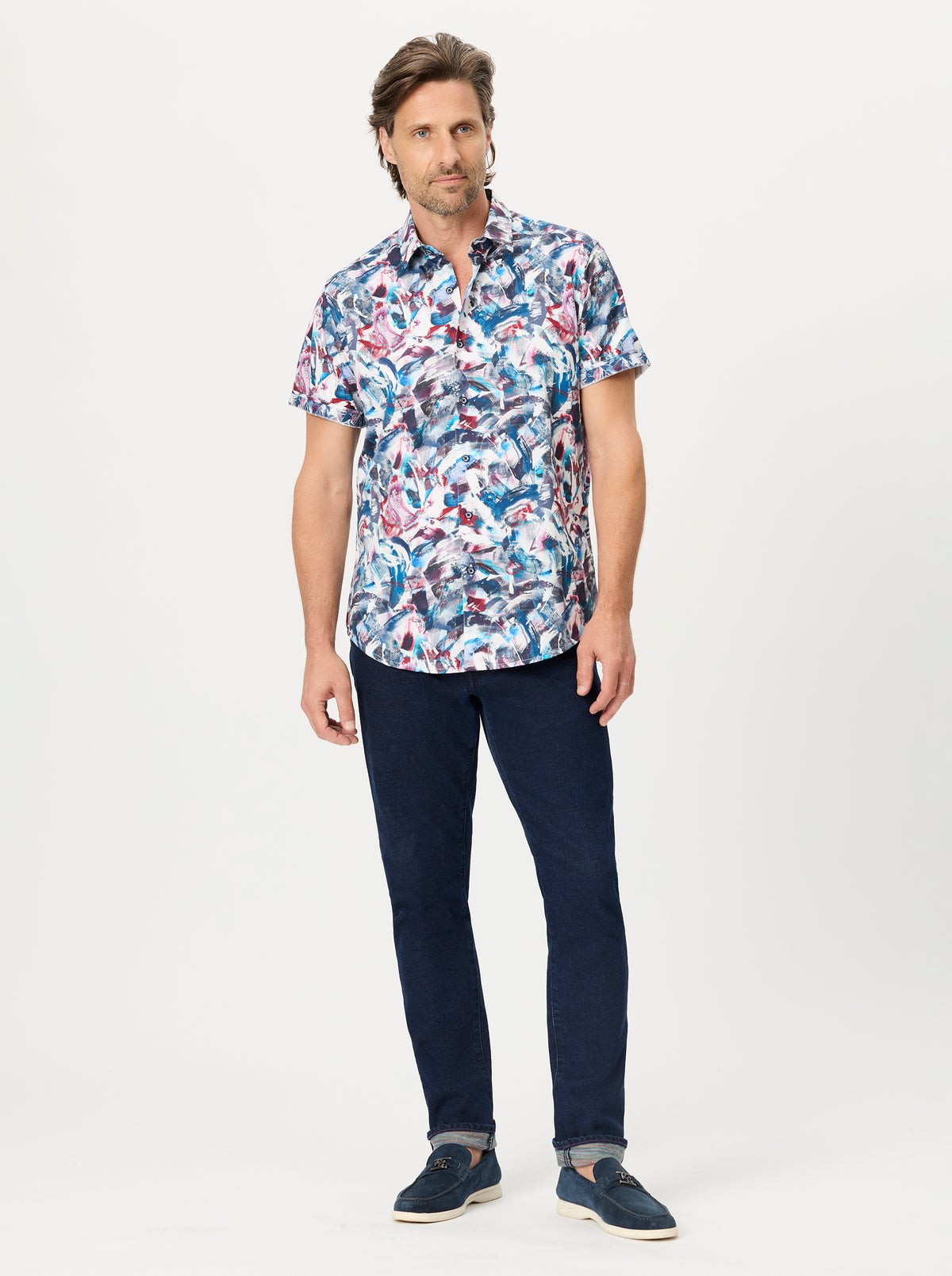 ROSTRON SHORT SLEEVE BUTTON DOWN SHIRT