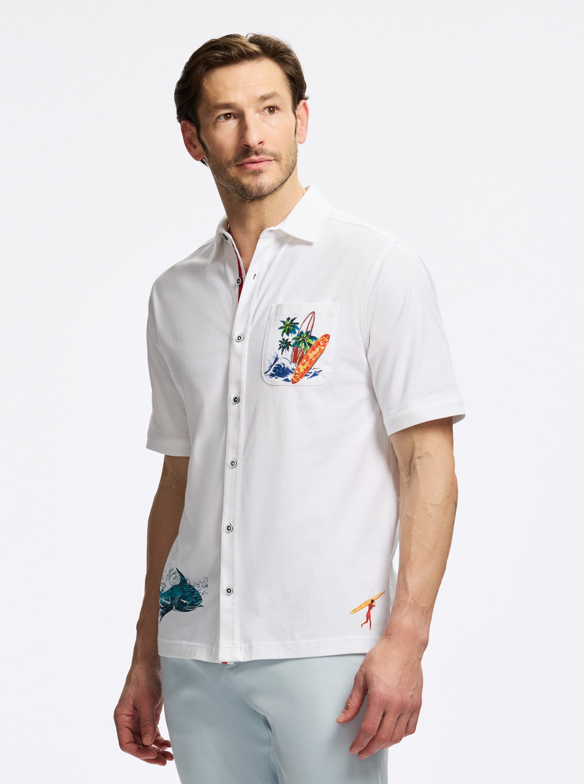 GOOD SURF SHORT SLEEVE BUTTON DOWN SHIRT