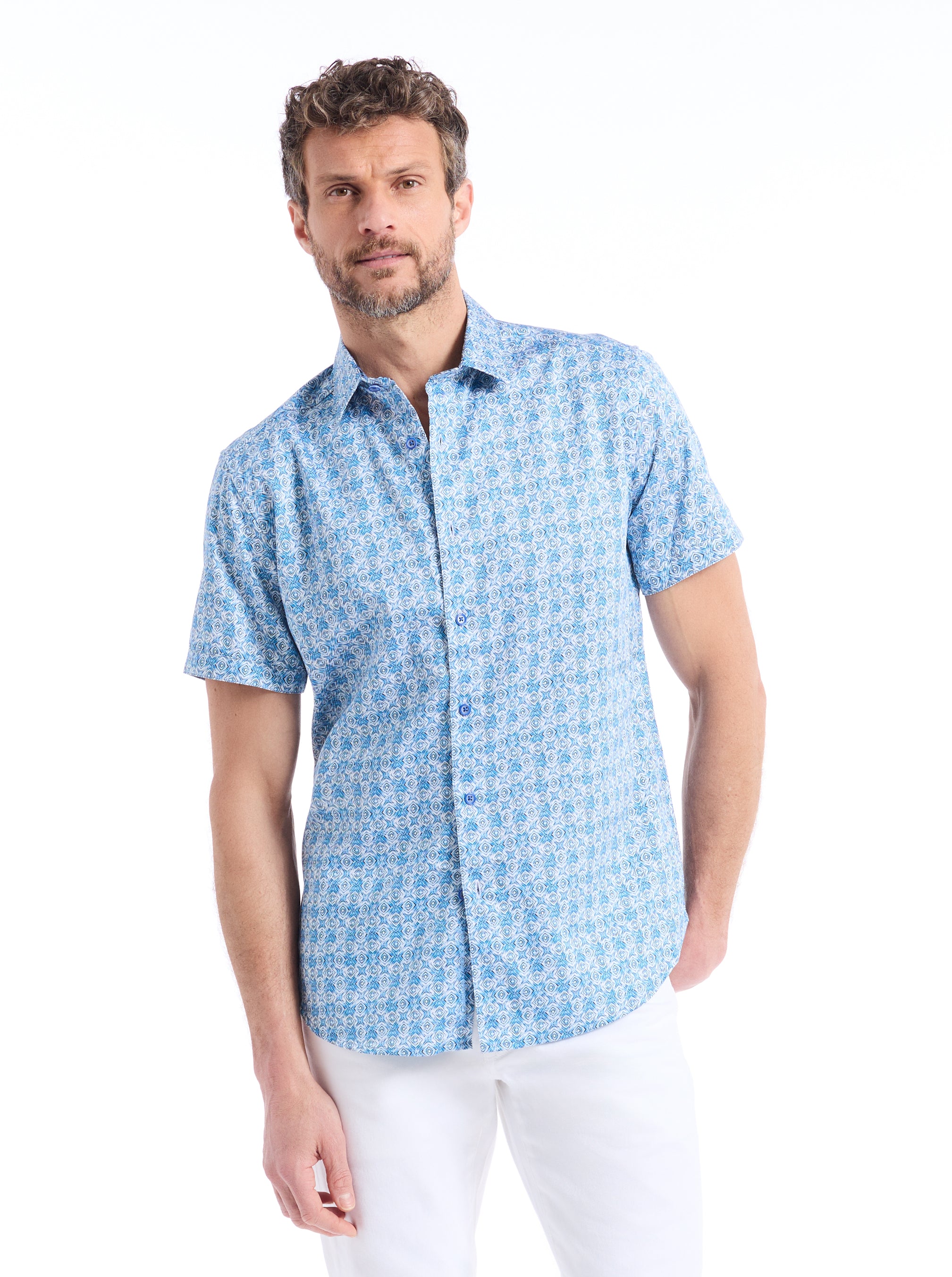 FORMBY SHORT SLEEVE BUTTON DOWN SHIRT