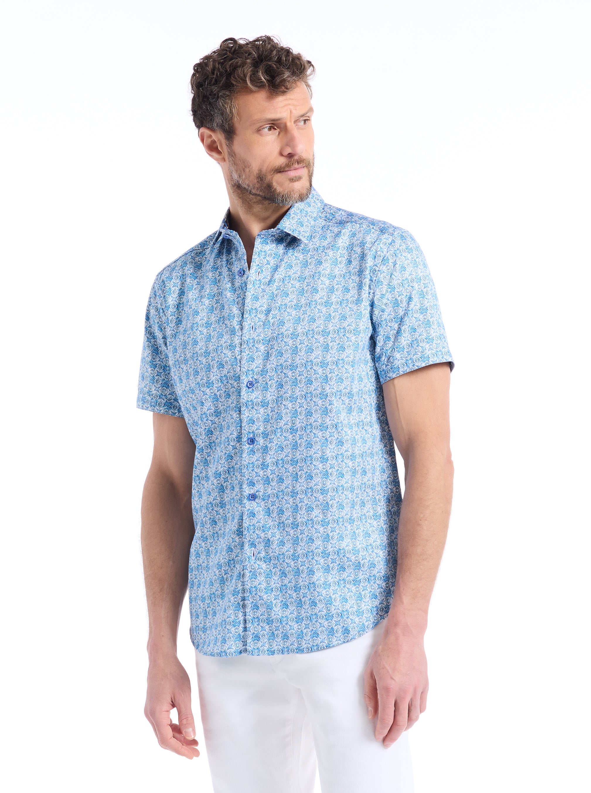 FORMBY SHORT SLEEVE BUTTON DOWN SHIRT
