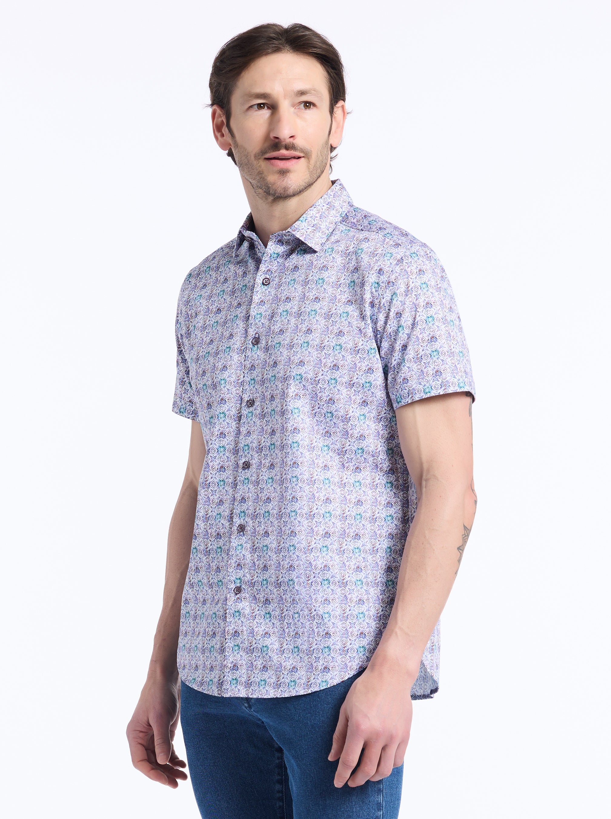 MARKWOOD SHORT SLEEVE BUTTON DOWN SHIRT