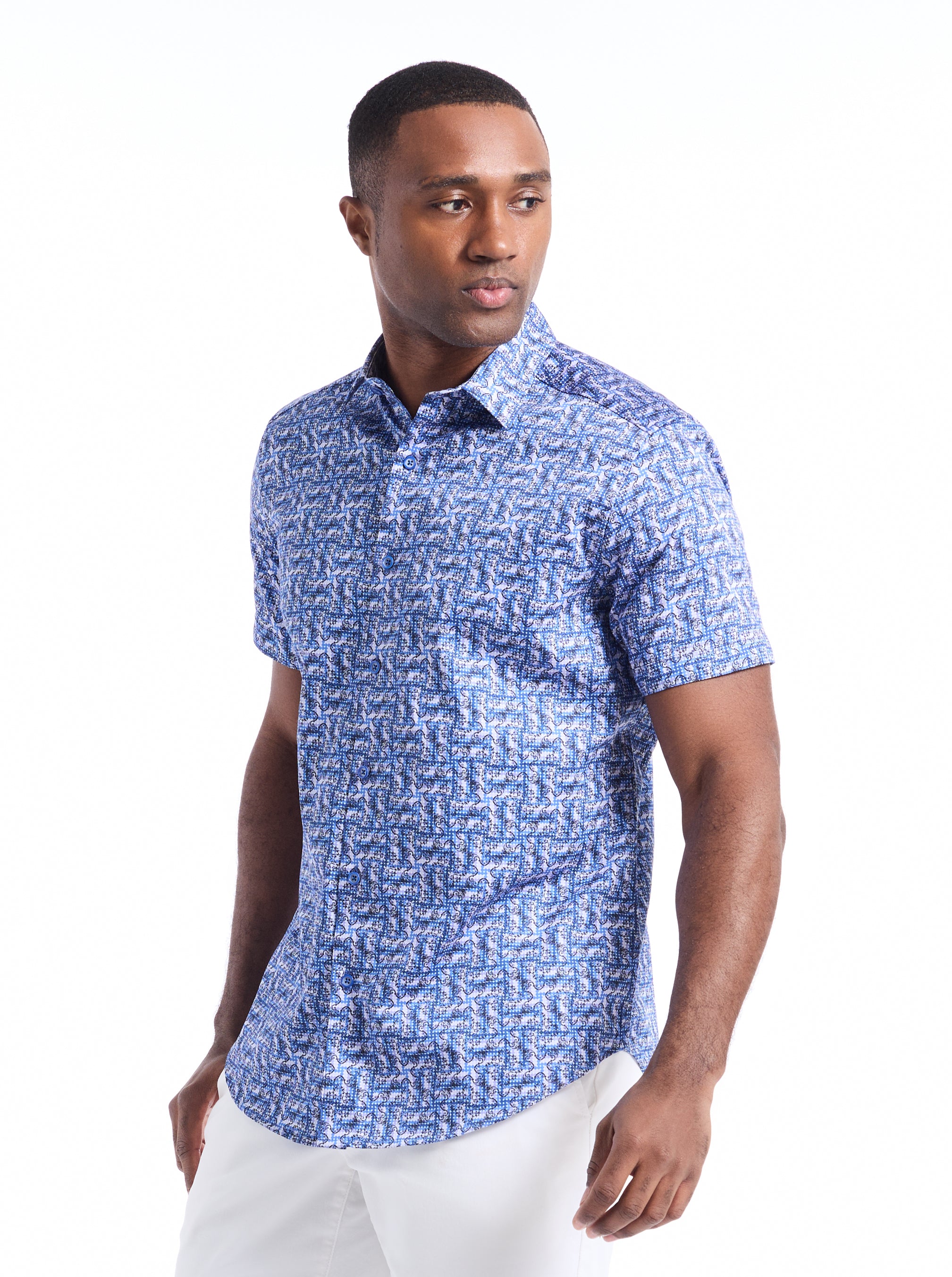 DYER SHORT SLEEVE BUTTON DOWN SHIRT