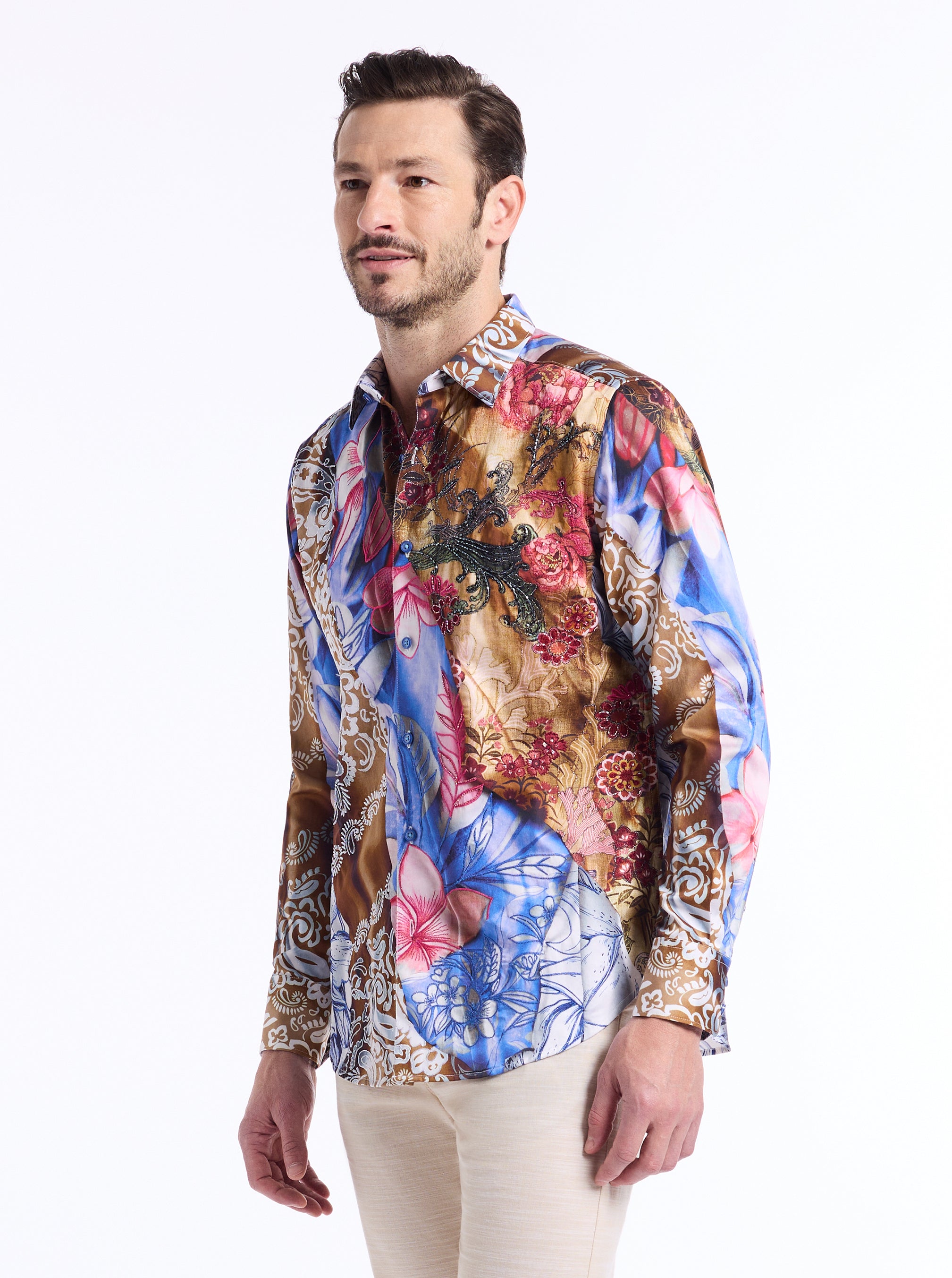 MENDIBURU LONG SLEEVE BUTTON DOWN SHIRT