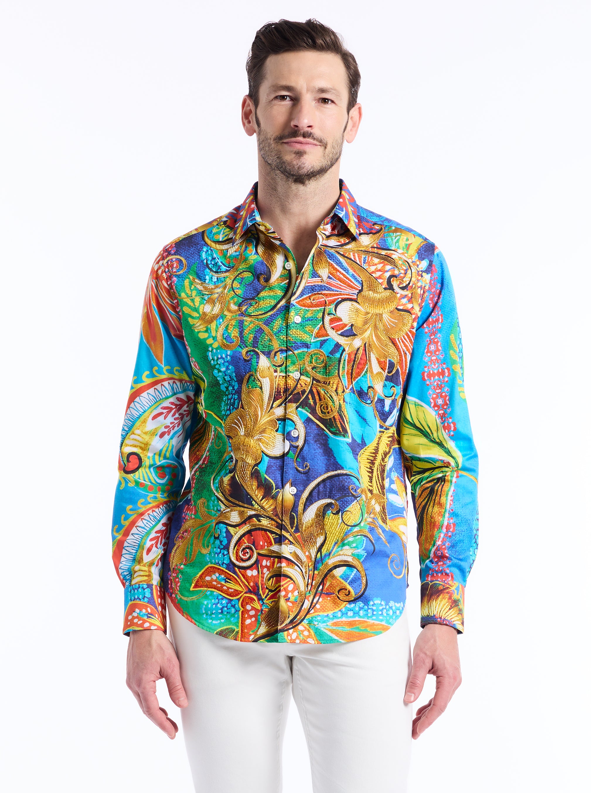 LIMITED EDITION BARSS IN BLOOM LONG SLEEVE BUTTON DOWN SHIRT