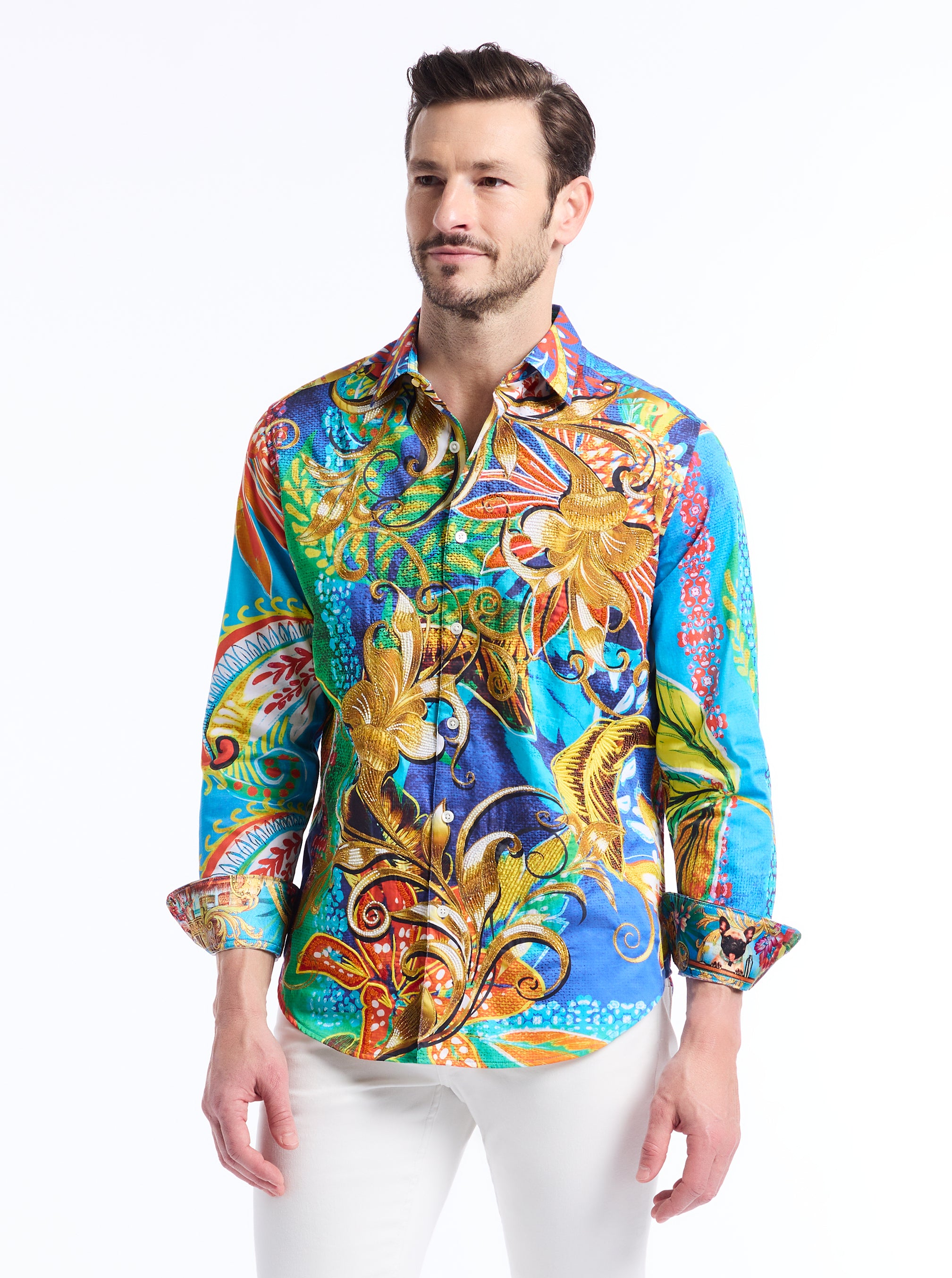 LIMITED EDITION BARSS IN BLOOM LONG SLEEVE BUTTON DOWN SHIRT
