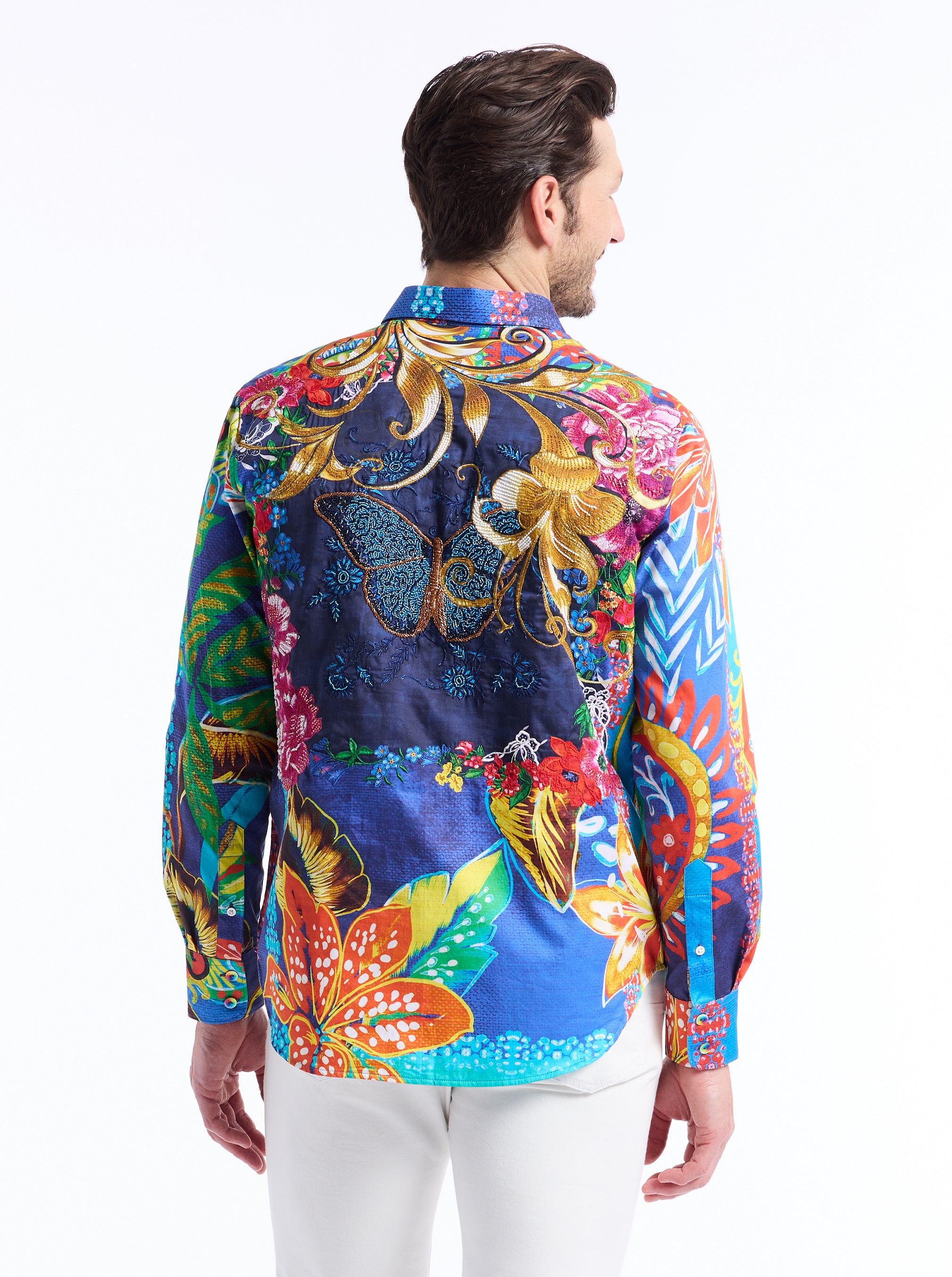 LIMITED EDITION BARSS IN BLOOM LONG SLEEVE BUTTON DOWN SHIRT