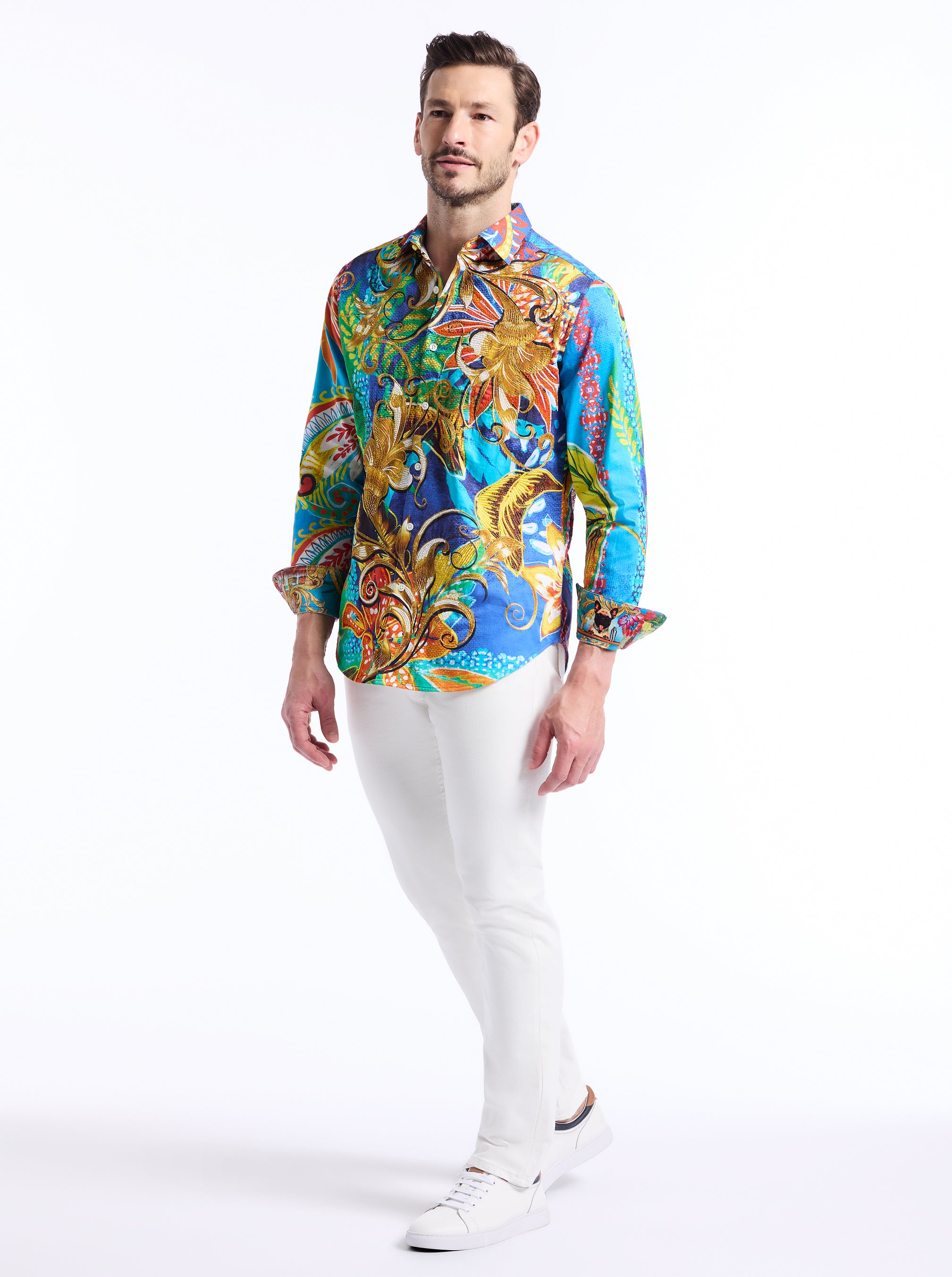 LIMITED EDITION BARSS IN BLOOM LONG SLEEVE BUTTON DOWN SHIRT