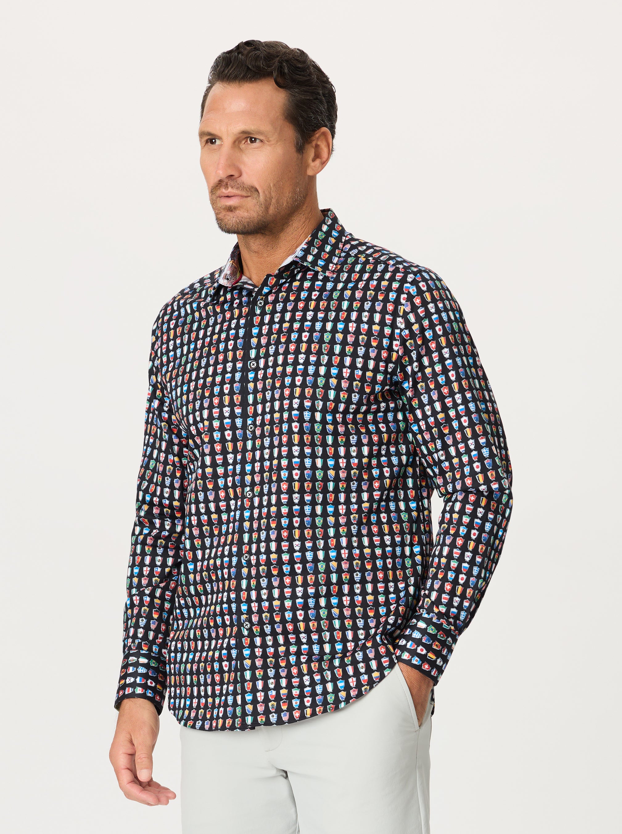 FOR THE WIN LONG SLEEVE BUTTON DOWN SHIRT