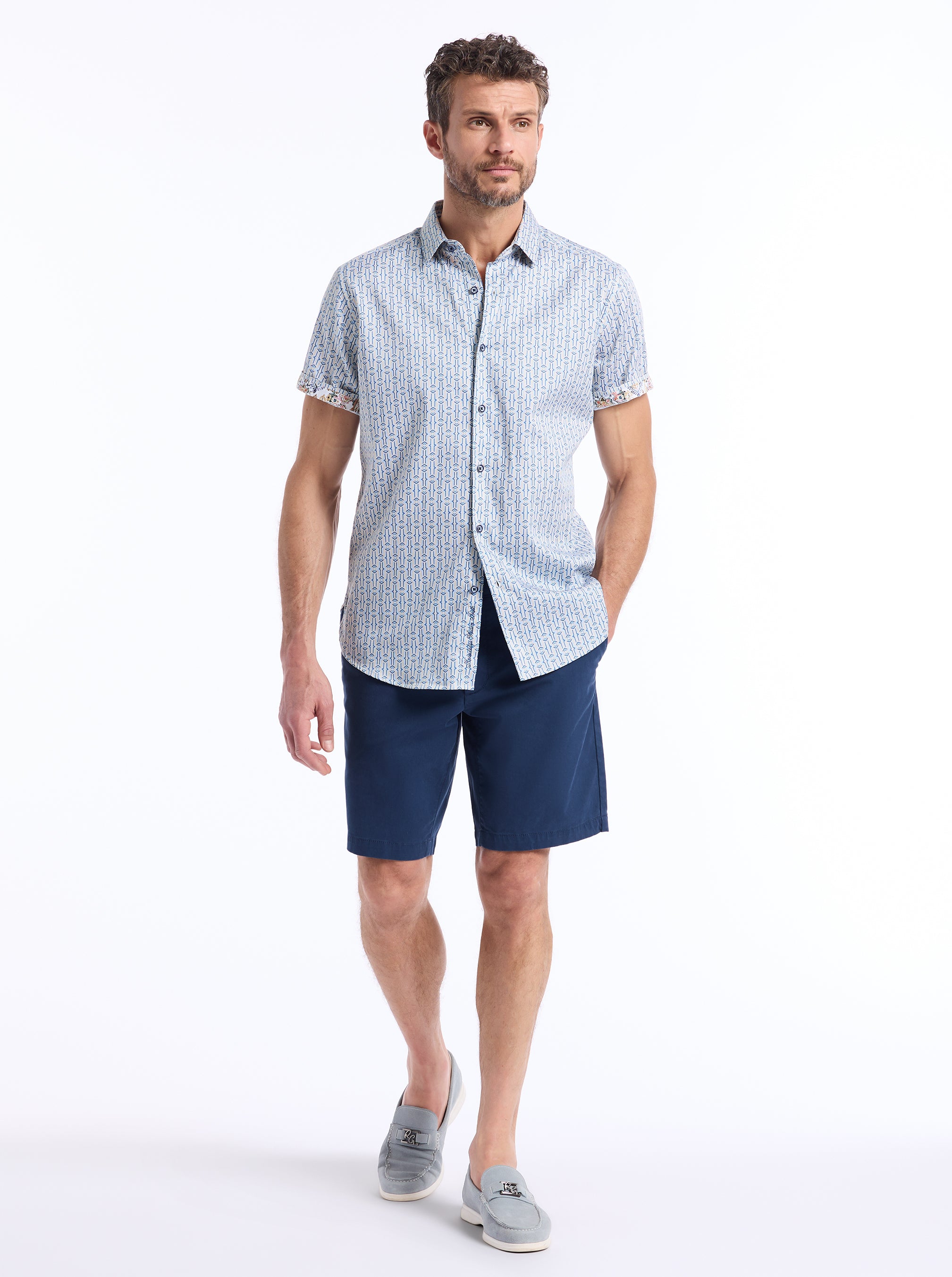 NAPIER SHORT SLEEVE BUTTON DOWN SHIRT