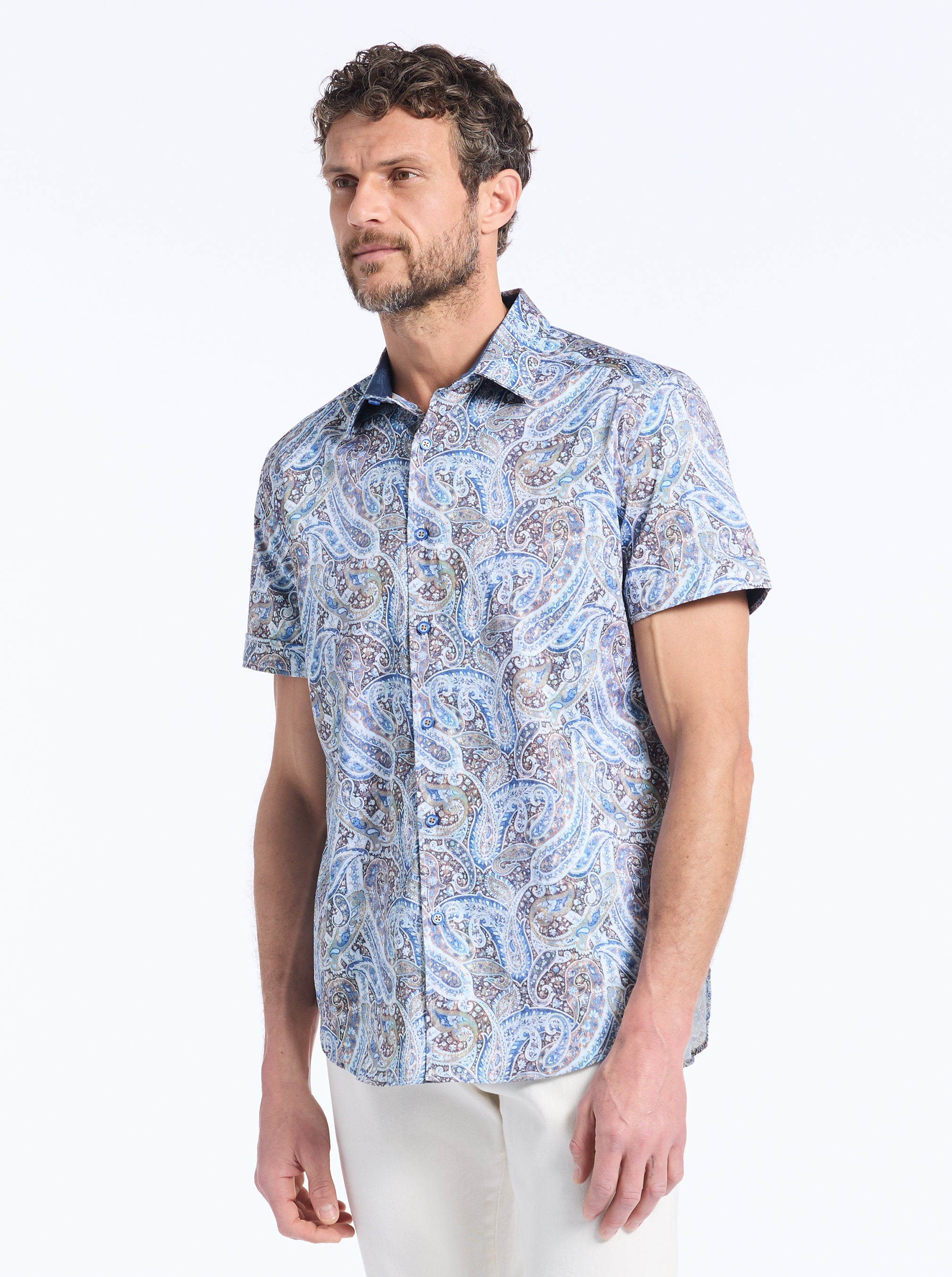 MELROSE SHORT SLEEVE BUTTON DOWN SHIRT