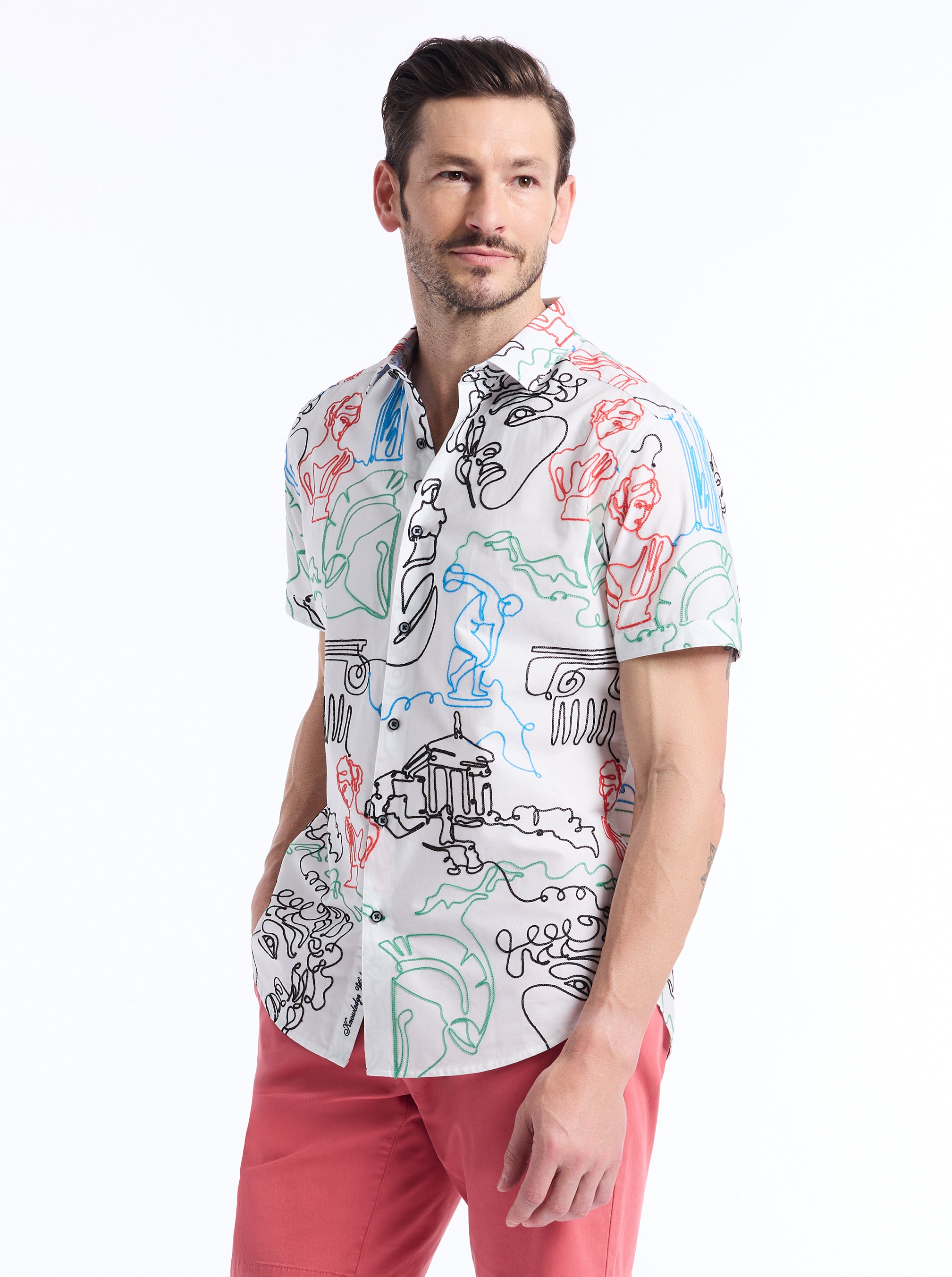 ARISTOTLE SHORT SLEEVE BUTTON DOWN SHIRT