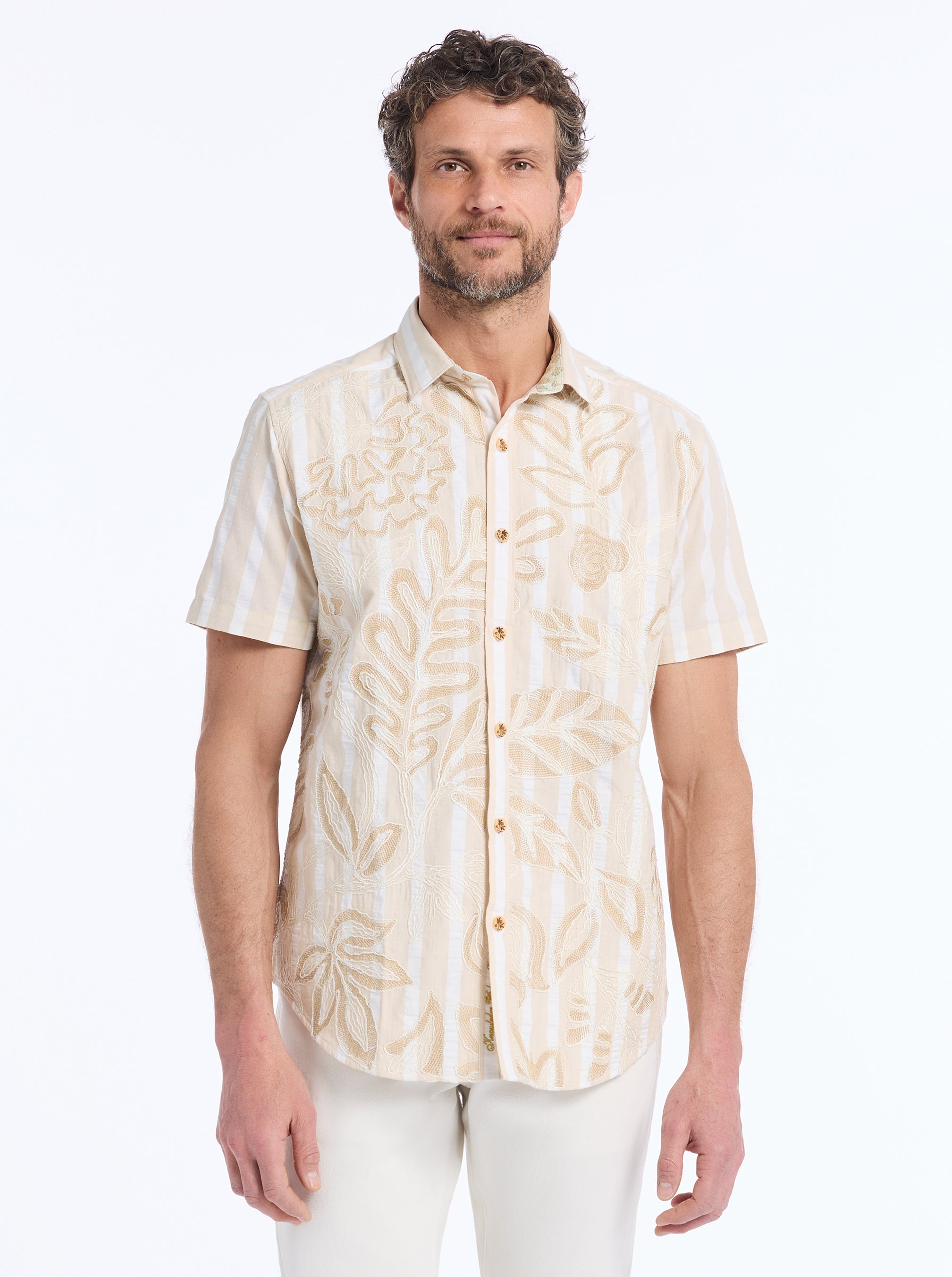 LIMITED EDITION DESERT LEAVES SHORT SLEEVE BUTTON DOWN SHIRT