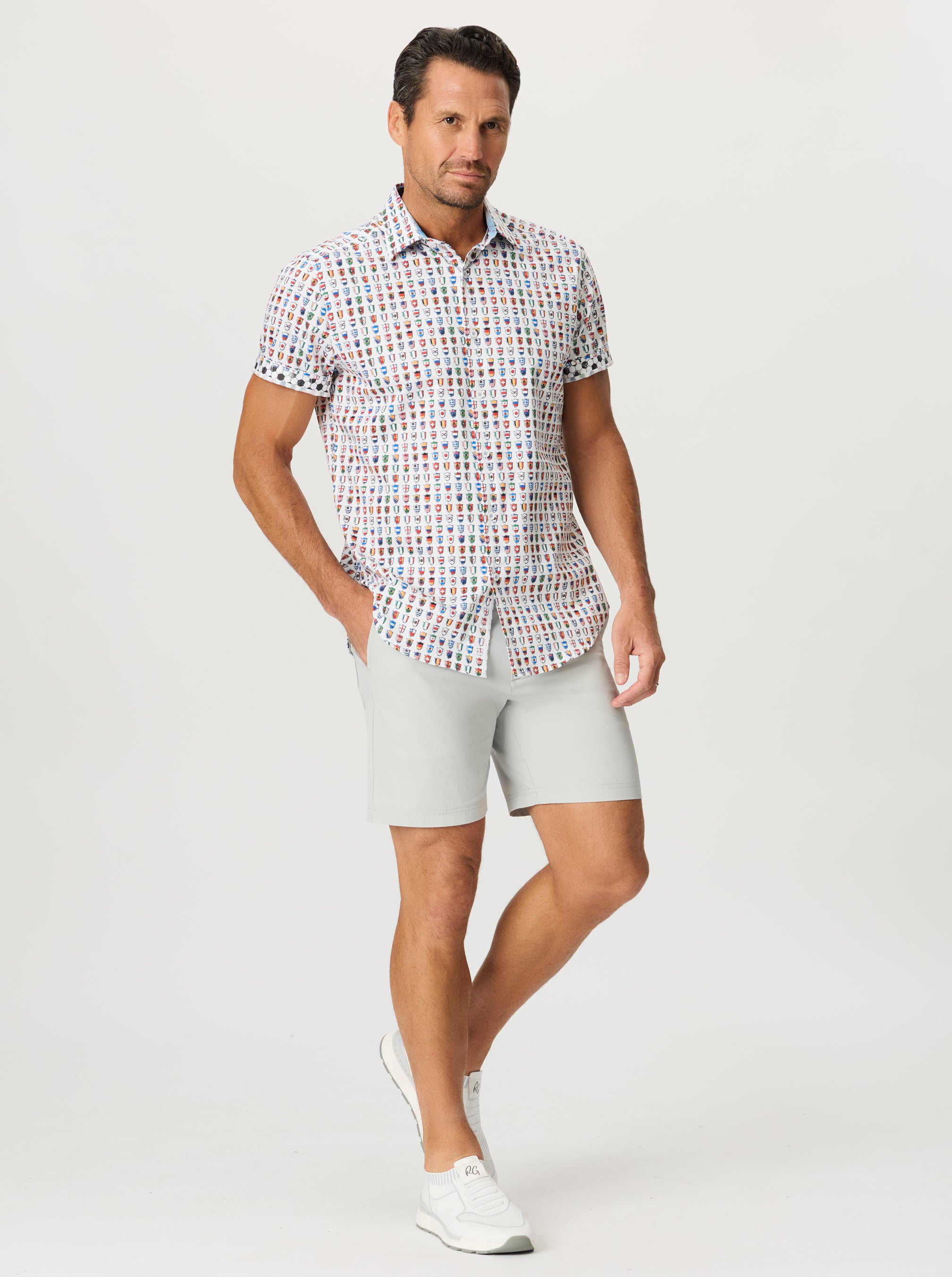 FOR THE WIN SHORT SLEEVE BUTTON DOWN SHIRT