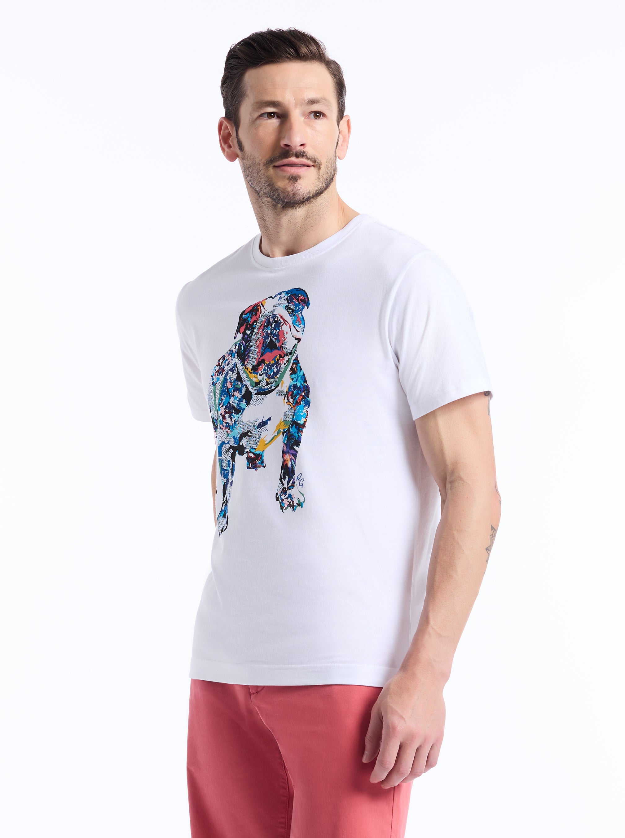 COLLAGE GRAHAM SHORT SLEEVE BUTTON DOWN T-SHIRT