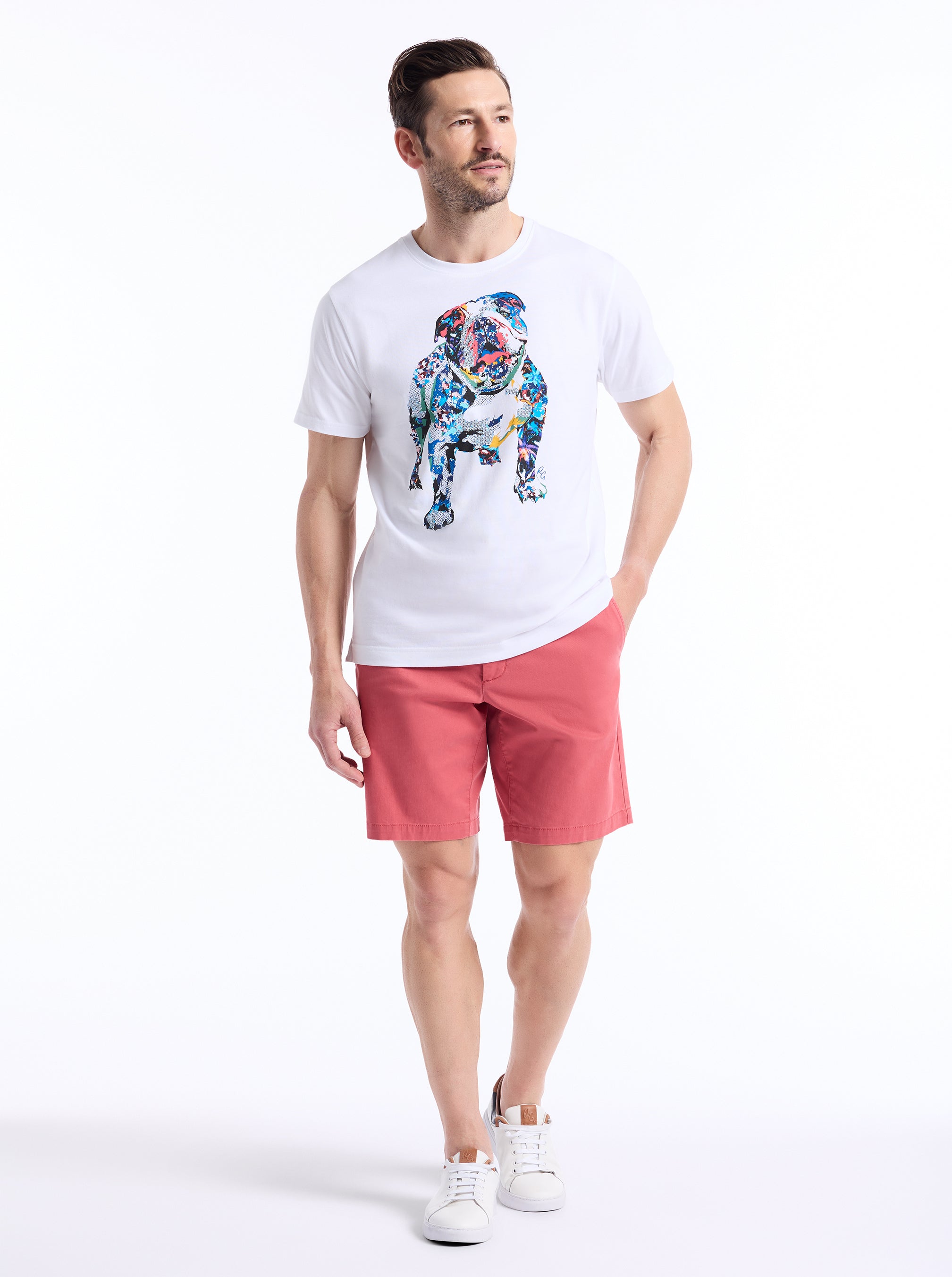COLLAGE GRAHAM SHORT SLEEVE BUTTON DOWN T-SHIRT