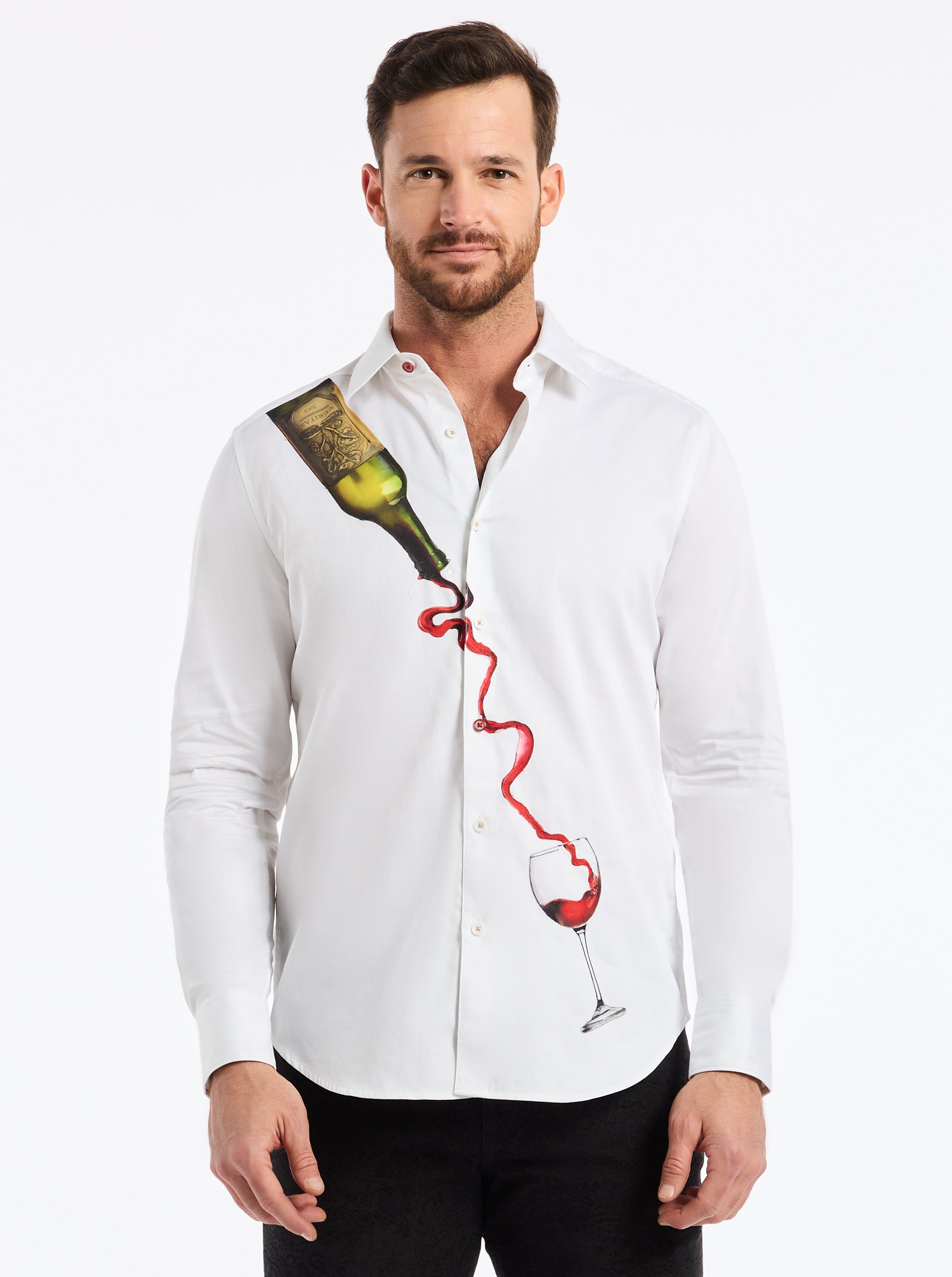 IN VINO VERITAS LONG SLEEVE BUTTON DOWN SHIRT