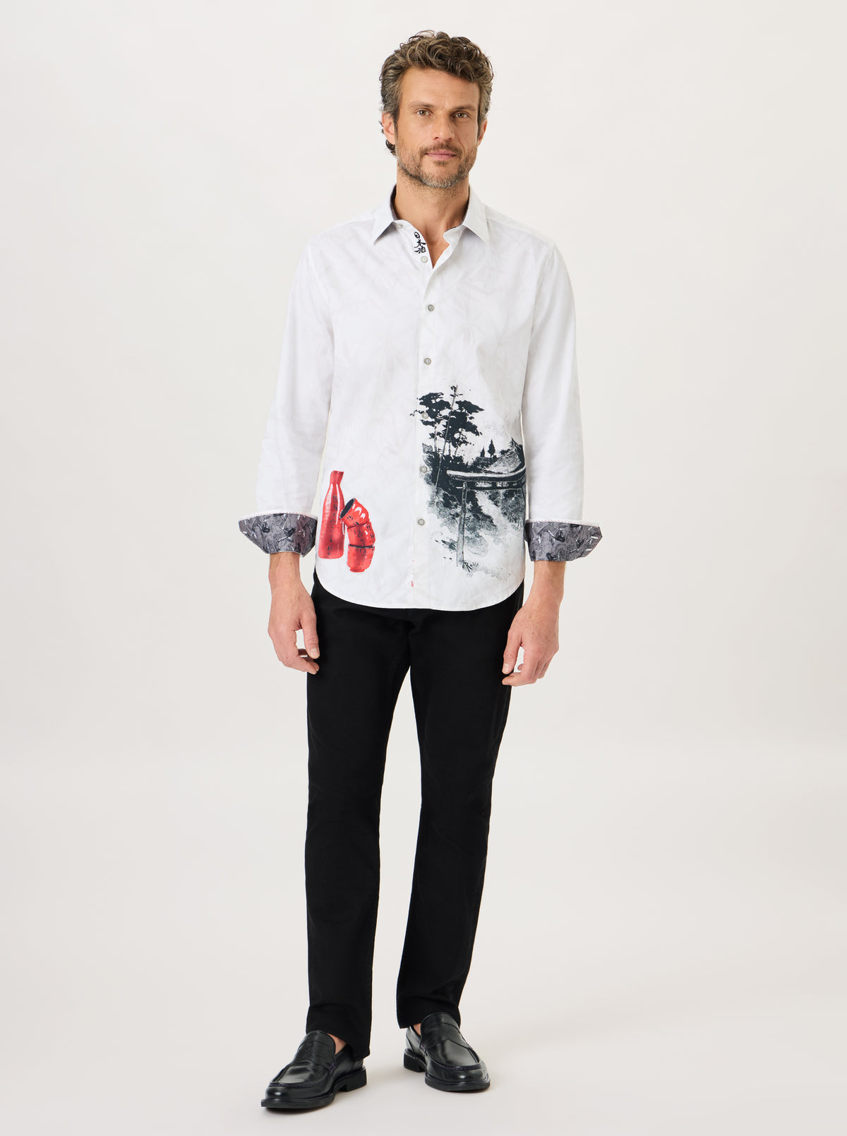 KANPAI! LONG SLEEVE BUTTON DOWN SHIRT