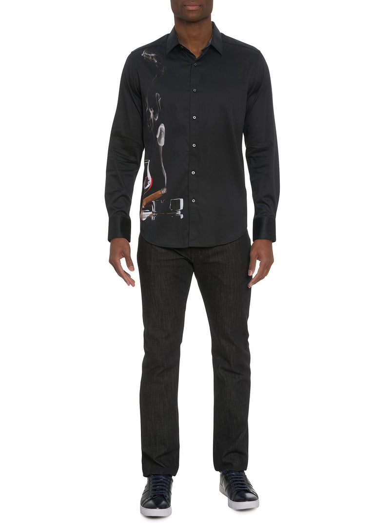 MAN CAVE LONG SLEEVE BUTTON DOWN SHIRT BIG
