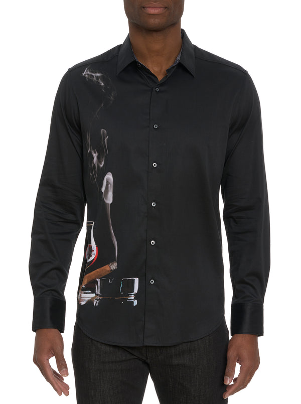 MAN CAVE LONG SLEEVE BUTTON DOWN SHIRT BIG