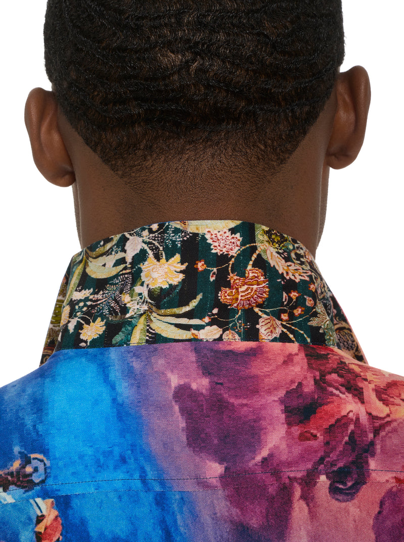 PALAZZO SHORT SLEEVE BUTTON DOWN SHIRT