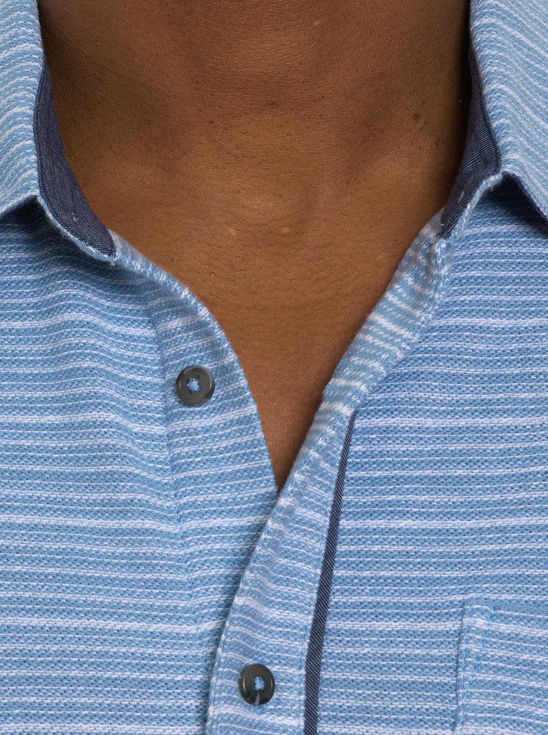 ADLER LONG SLEEVE BUTTON FRONT KNIT SHIRT