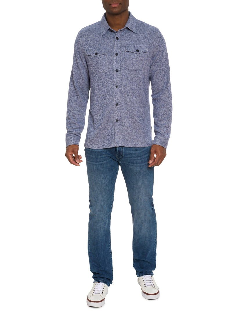 ORTIS LONG SLEEVE BUTTON FRONT KNIT SHIRT
