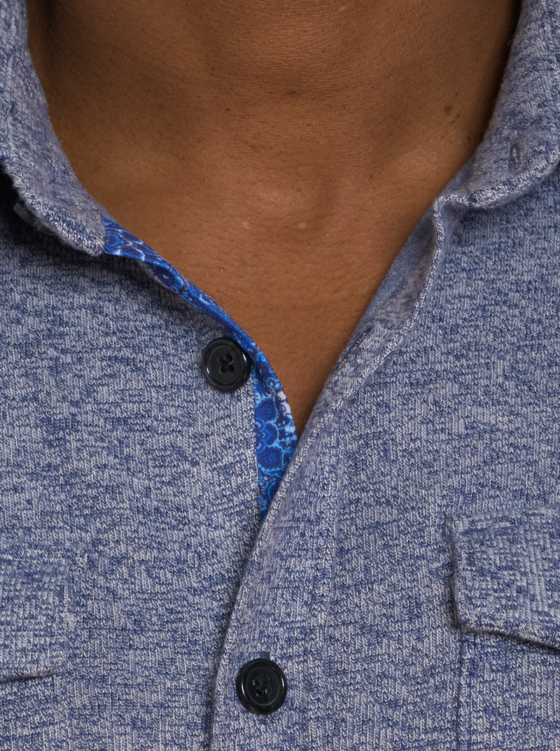 ORTIS LONG SLEEVE BUTTON FRONT KNIT SHIRT