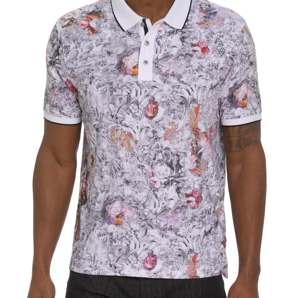 floral polo white