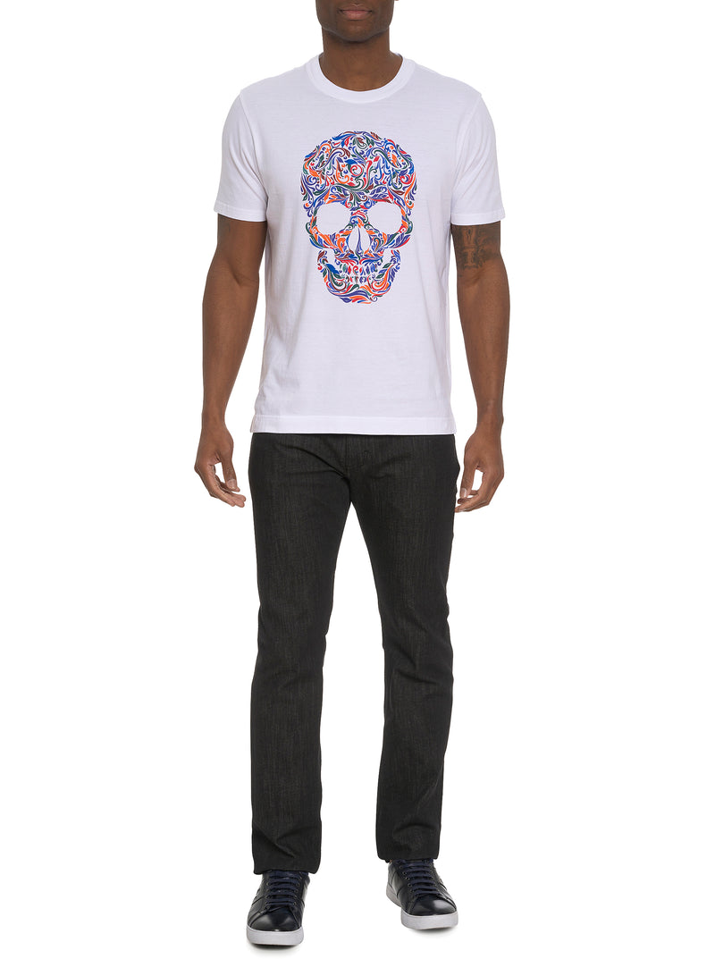 SWIRL SKULL GRAPHIC T-SHIRT