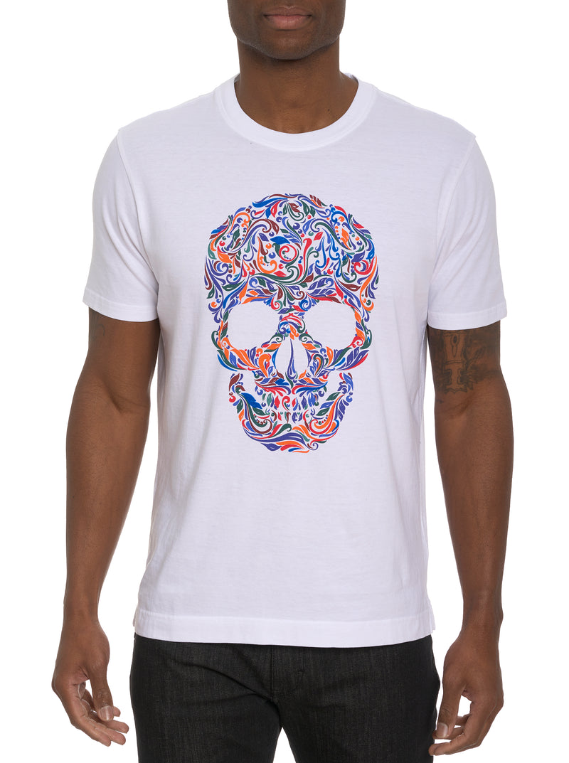 SWIRL SKULL GRAPHIC T-SHIRT