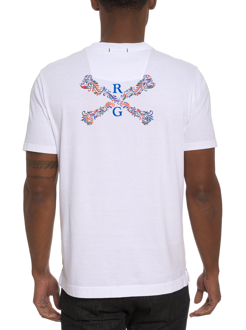 SWIRL SKULL GRAPHIC T-SHIRT